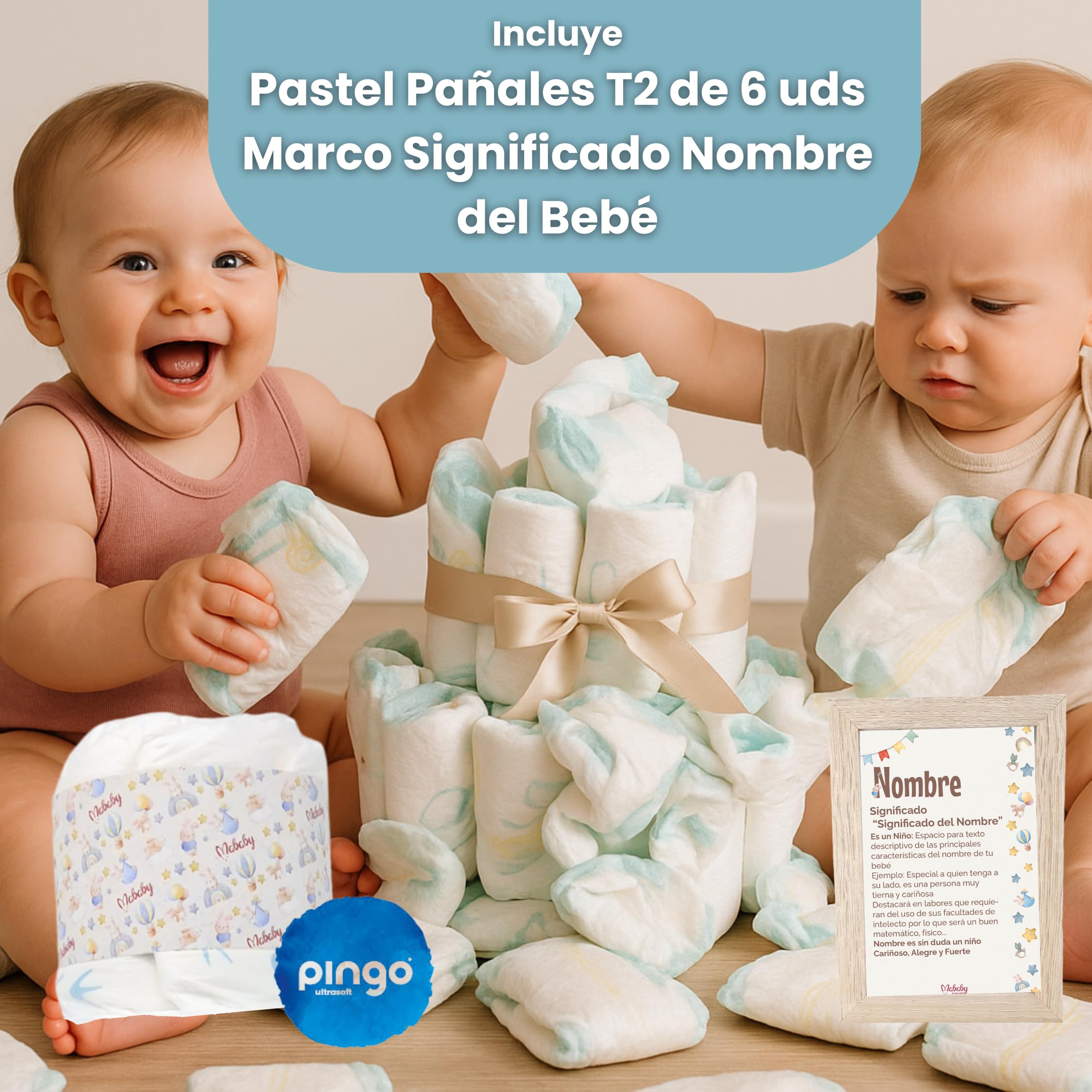 Cesta Bebé Recién Nacido Niña Velvet Deluxe (Rosa) | Canastilla con manta burbujas y Dou Dou bordados, set cosmético, primera puesta, pastel de pañales y marco del nombre