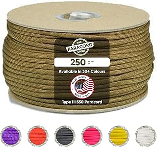 The Paracord Store | Type III 550 Paracord - 250 FT Spool, Coyote Brown ...