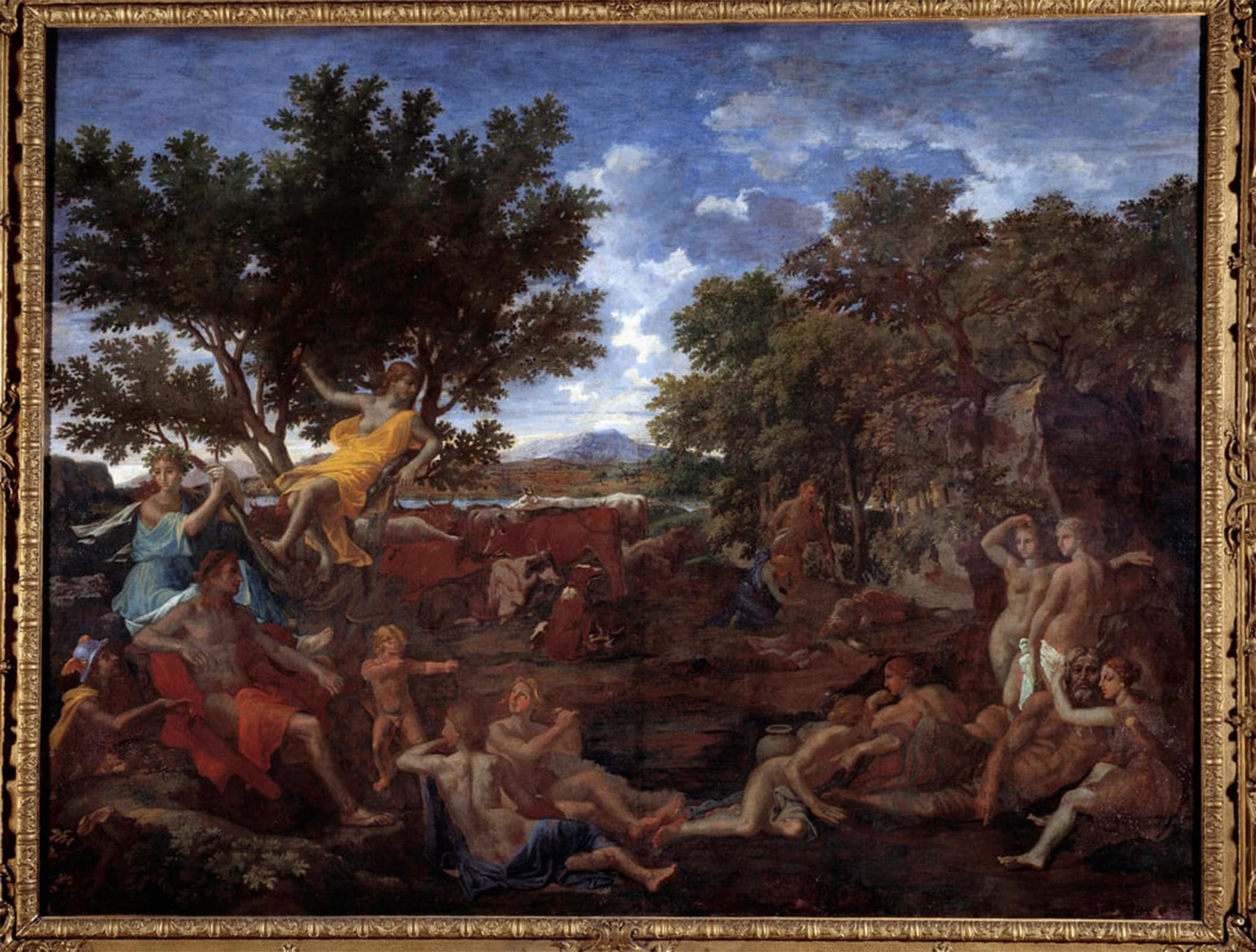 POSTERIIk Famous Modern Artwork Art Mural Apollo in Love with Daphne by Nicolas Poussin Oil Paintings Pictures for Home Decor 60x90cm