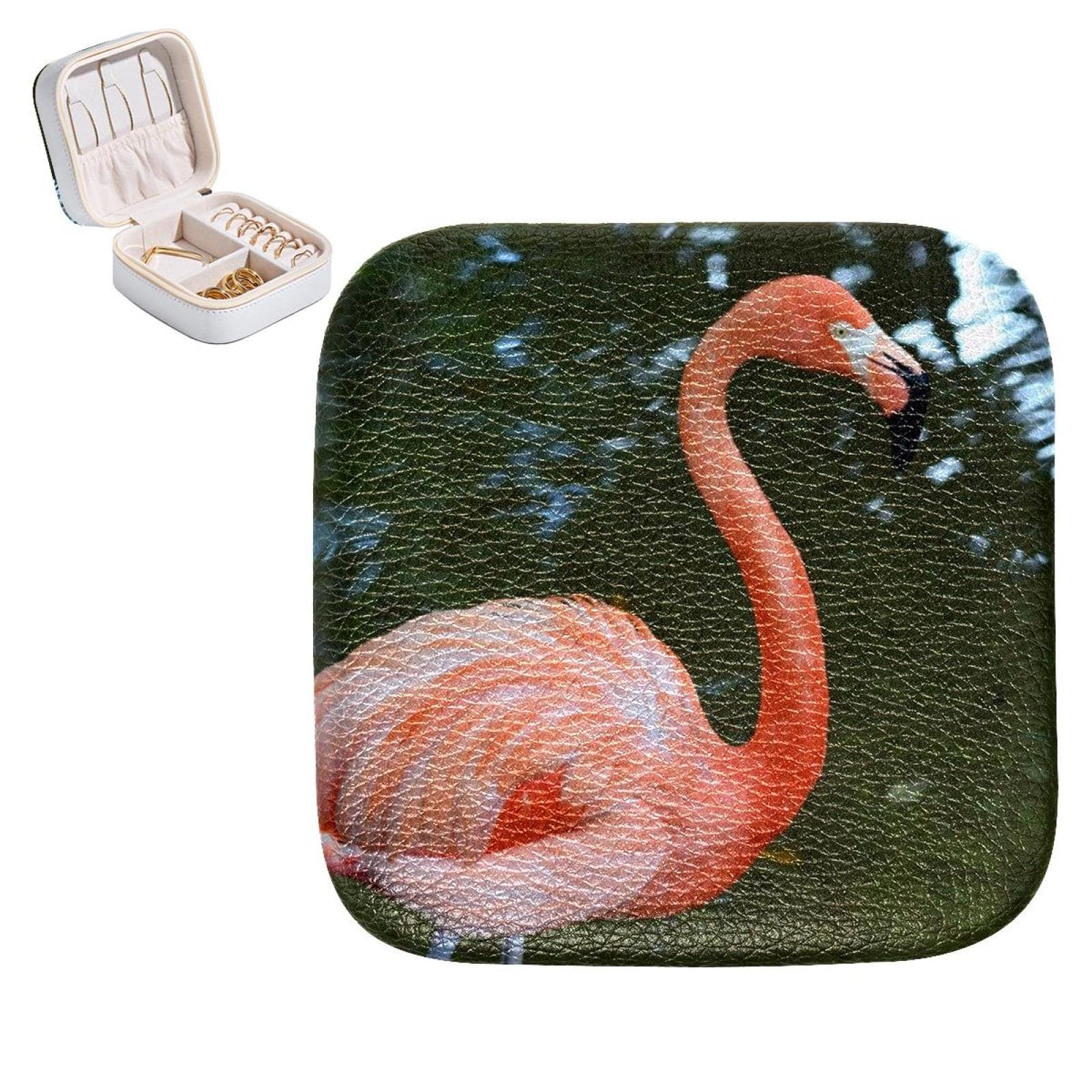 Sieraden Organizer Box PU lederen Kleine Sieraden Case Flamingo op Rivier