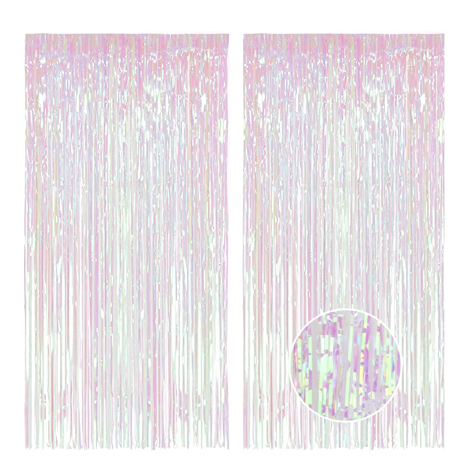 2er-Set Regenbogen-Lametta-Vorhänge – Bunte Glitzer-Deko Für Jede Party! 1x2m, Perfekt Für Hochzeit, Geburtstag & Co.