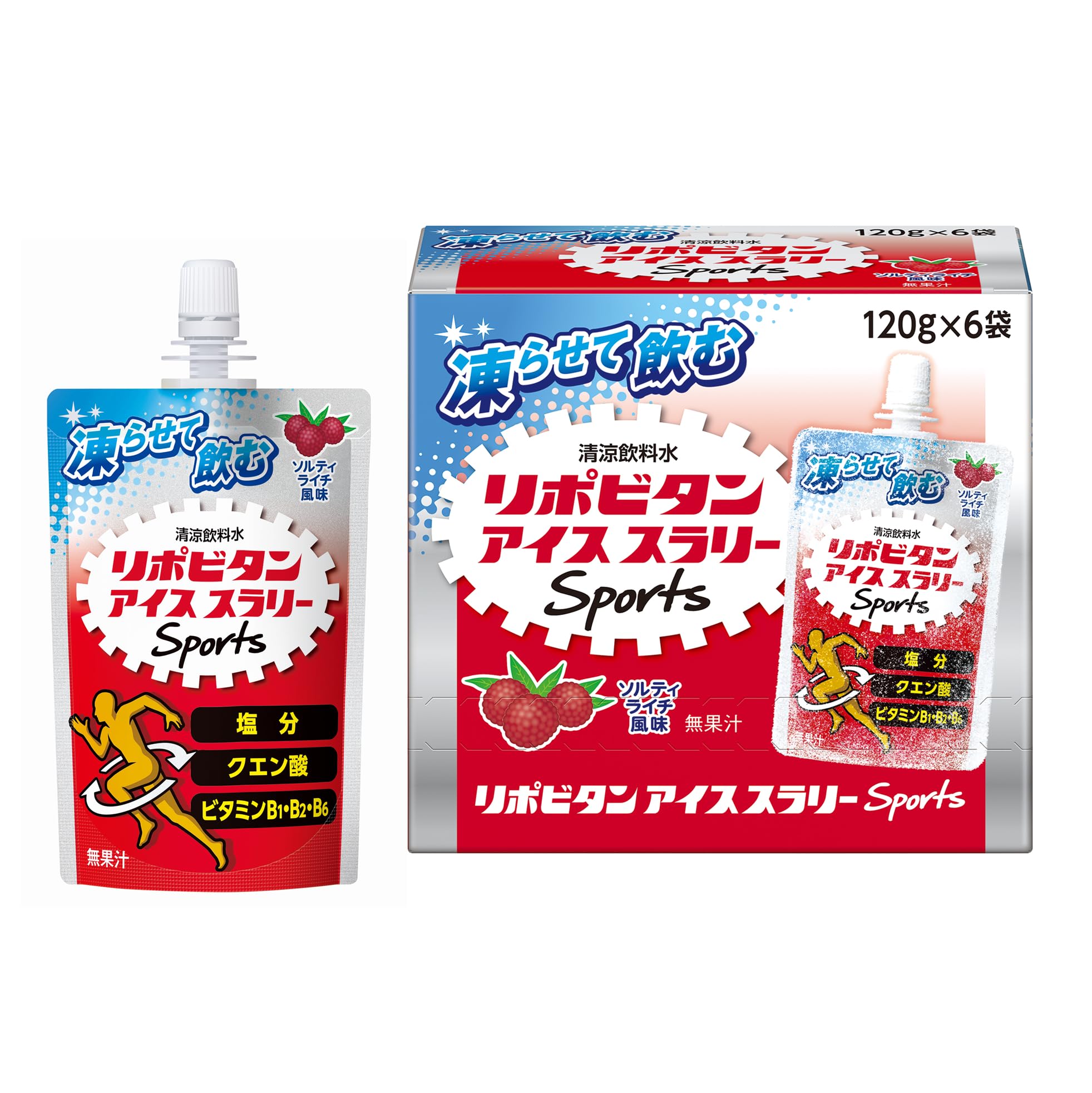 【熱中症対策に】リポビタンアイススラリーSports120g×6個ソルティライチ…
