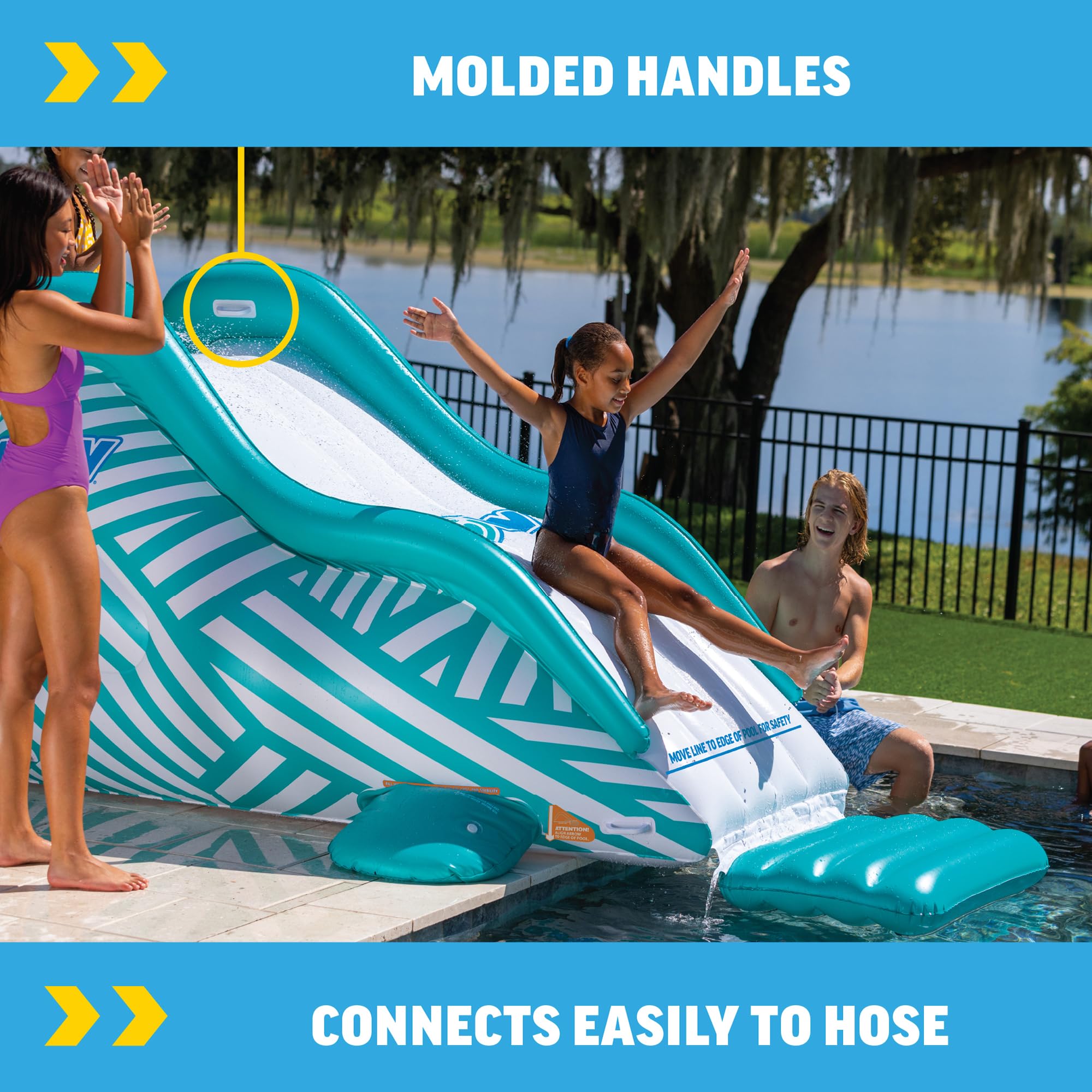 Wow Sports Wiggler - Tobogán Inflable con Tope Central, Accesorio para Manguera de jardín, Juego acuático en el Patio Trasero, niños y Adultos
