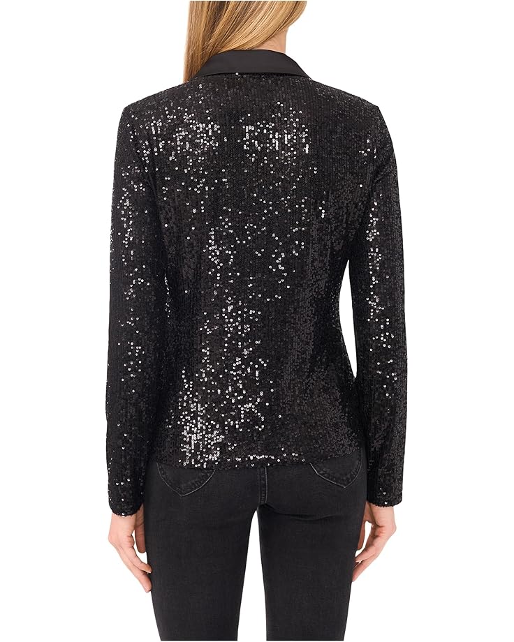 CeCe Long Sleeve Sequin Polo Top - #2 of 3