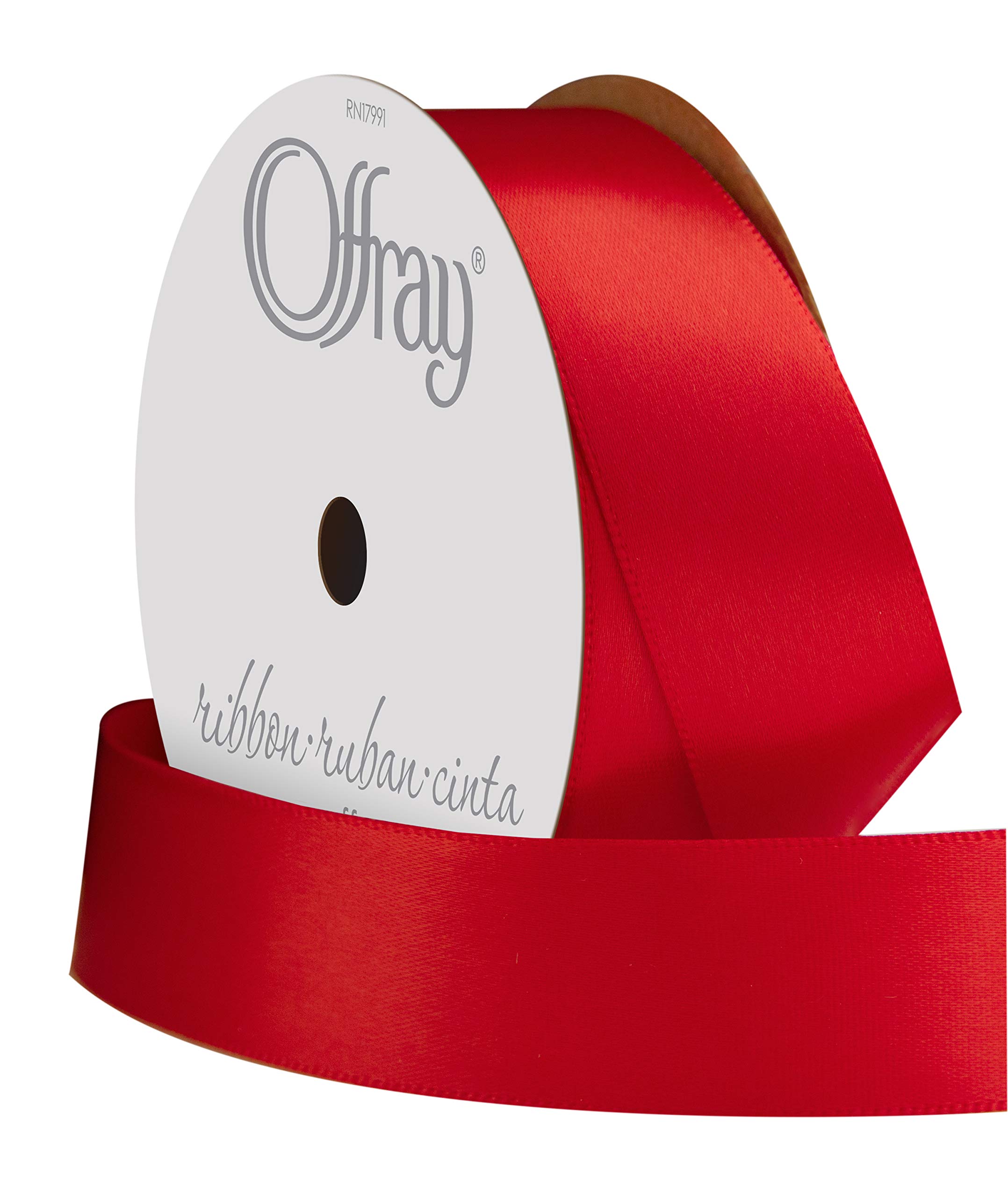 Berwick Offray 062272 7/8" Double Face Satin Ribbon, 6-Yard Spool, Red, 7/8 Inch x 18 Feet - Image 2
