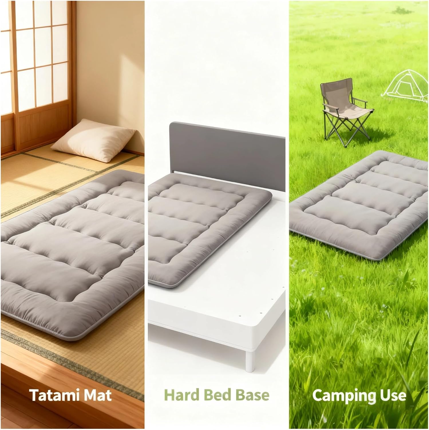 Bed Mattress Queen Twin Full Mattresses Portable Camping Protector Sleep Pad Single Tatami Foldable Soft Floor Mat(A,150x200cm)