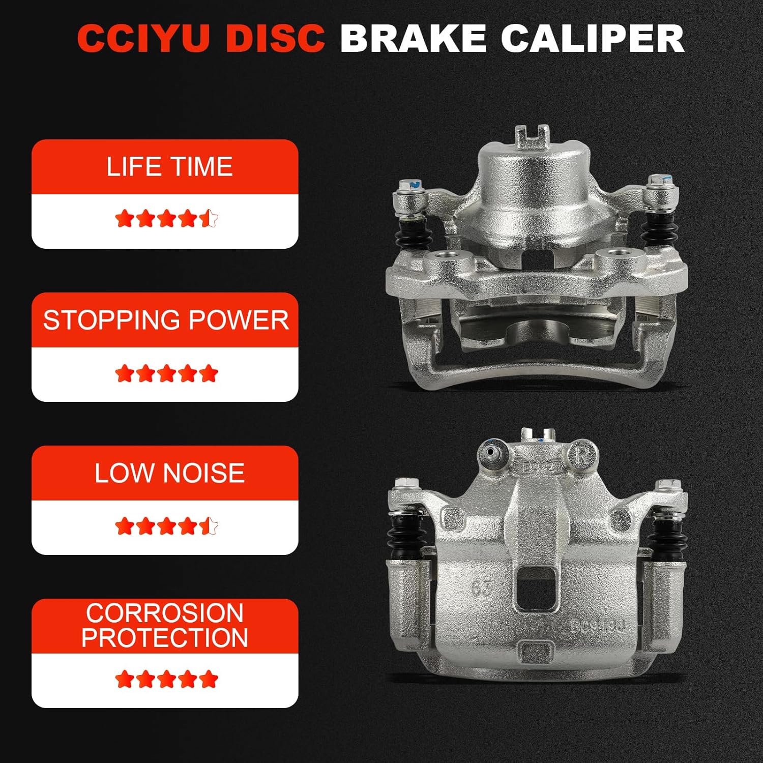 cciyu Front Left & Right Brake Calipers Assembly w/Bracket 19B2618 19B2619 2000 2001 2002 2003 2004 2005 2006 For Nissan For Sentra 1.8L