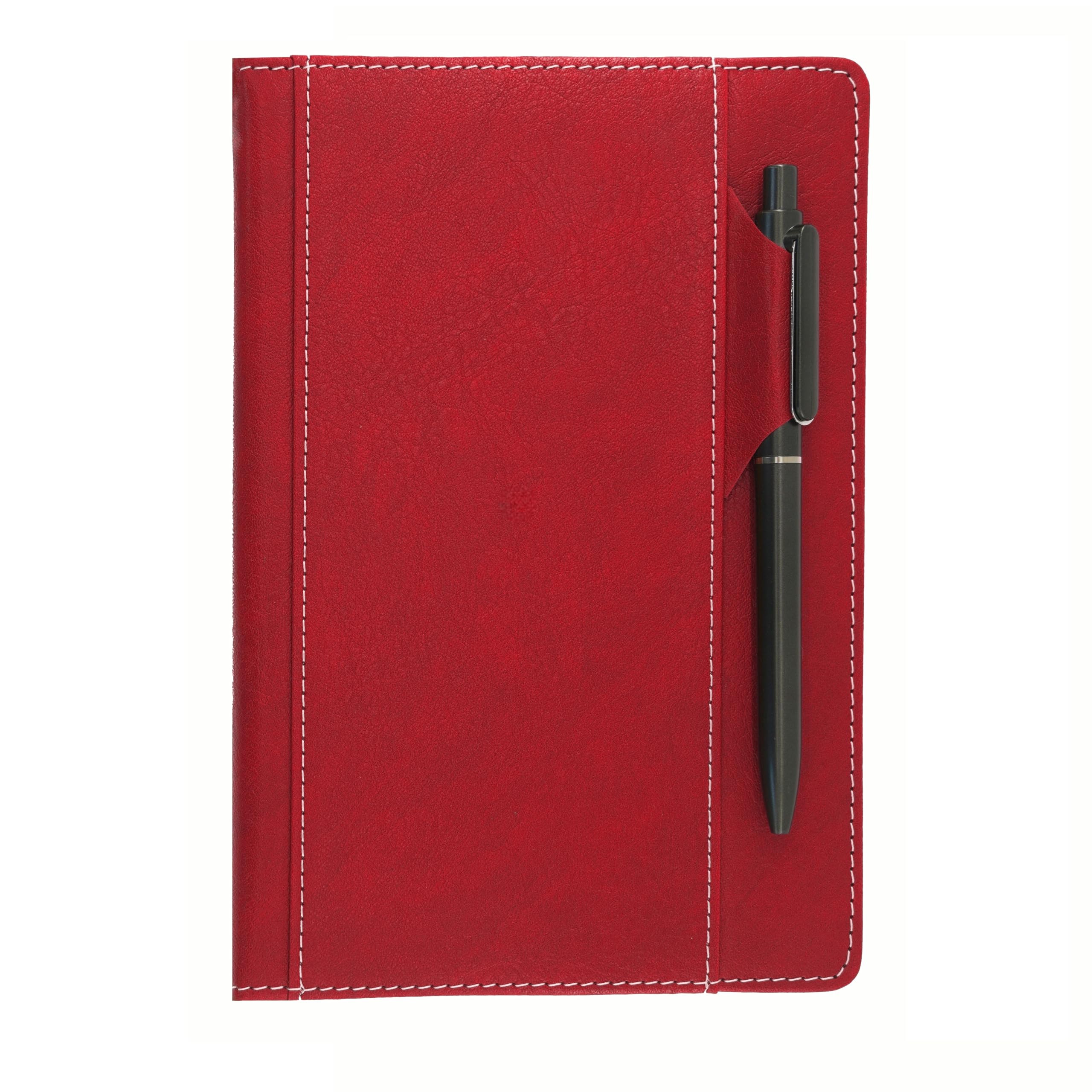 SLFreMint Premium Hardcover Notebook with Pen and Pen Holder Clip, Card Pockets, 240 Pages, College Ruled, 80GSM, Leather Note Book for Work, Study,