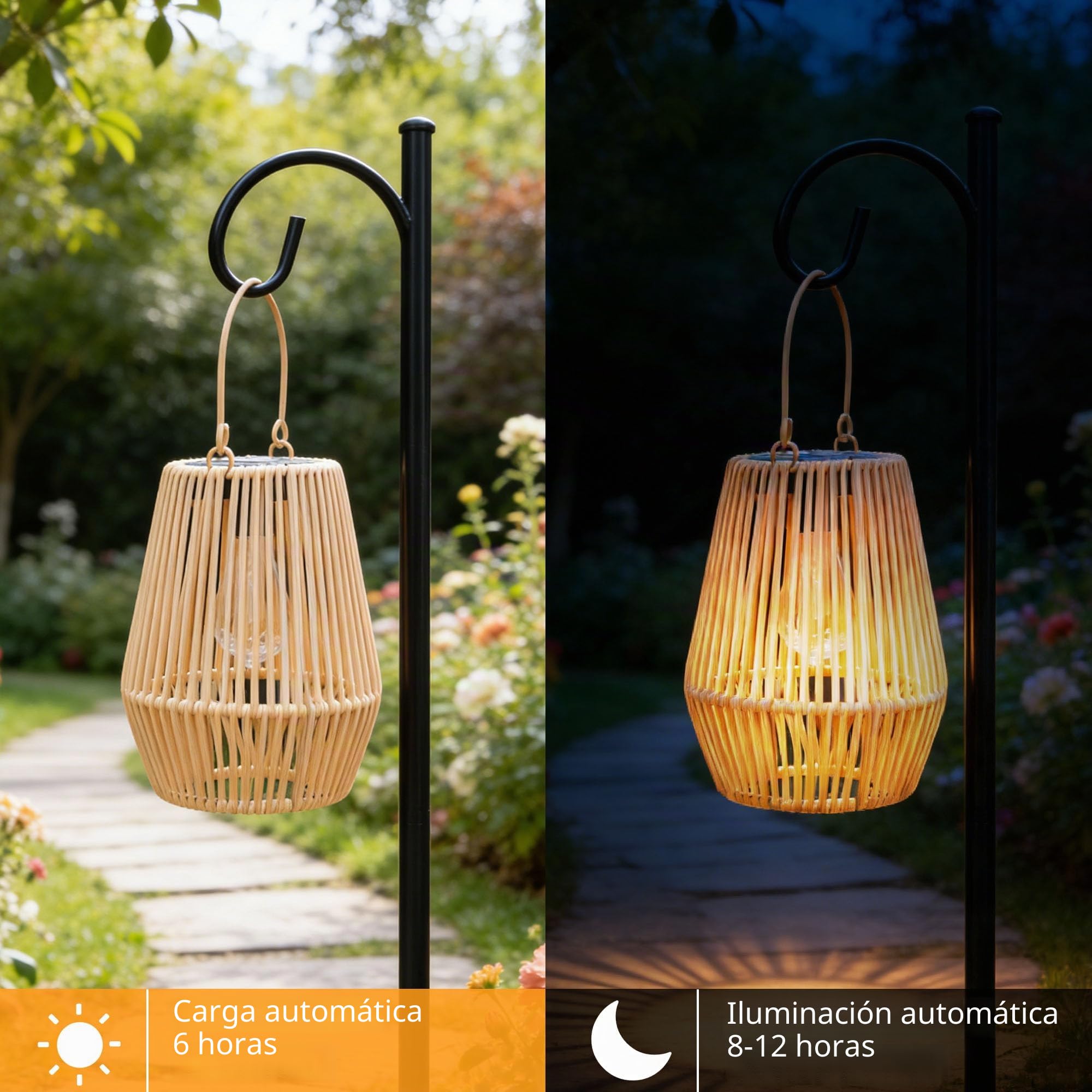 2 farolillos solares para terraza, jardín, patio, balcón, decoración, Navidad