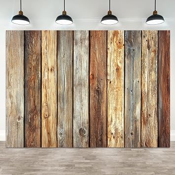 7x5ft Rustic Wood Panel Backdrop Vintage Wooden Photography Background Natural Aged Planks Banner Decoration Wedding Party Portrait Photo Booth Prop