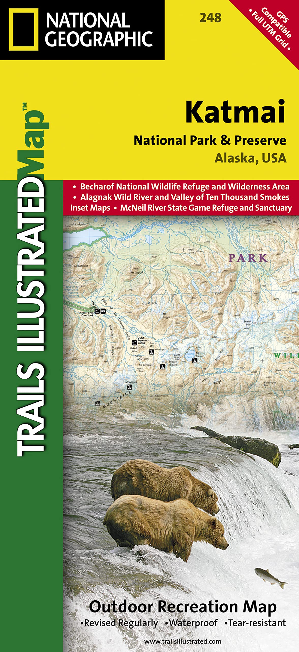 - Katmai National Park and Preserve Map (National Geographic Trails Illustrated Map, 248)