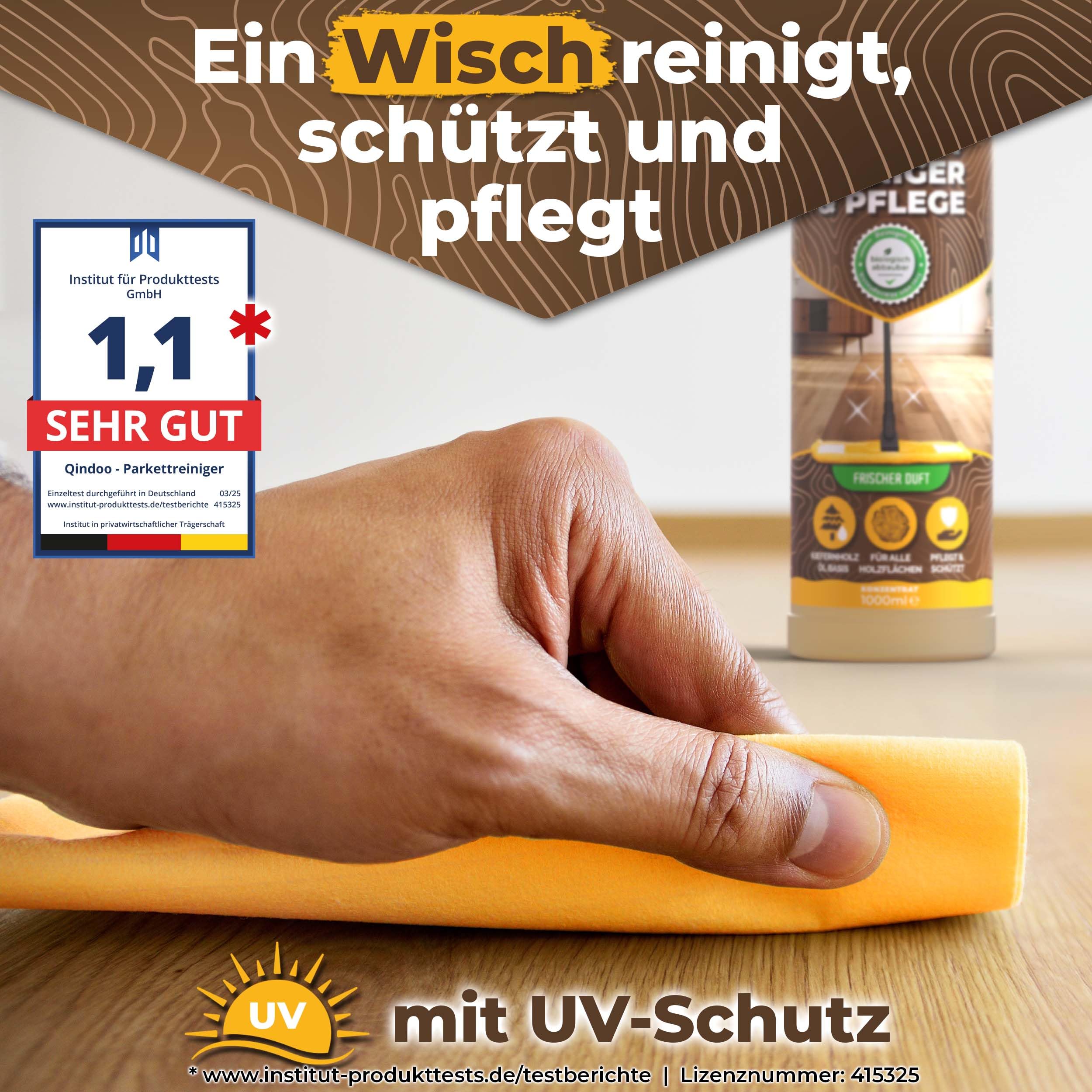 Parkettpflege für geölte Böden 5L Holz Dielen Parkettboden Reiniger Pflege, Holzboden un d Parkett wischen, Holzseife mit UV-Schutz