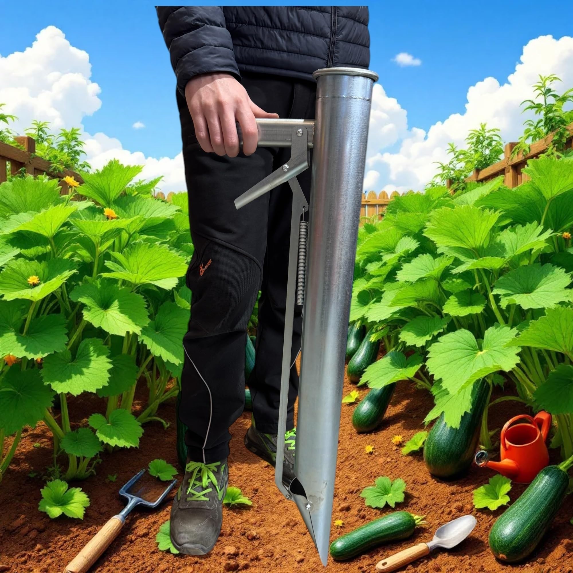 G.L.D. Forniture Piantabulbi Bazukka 60 Trapiantatore seminatore piantatore per bulbi, sementi e piantine seminatrice