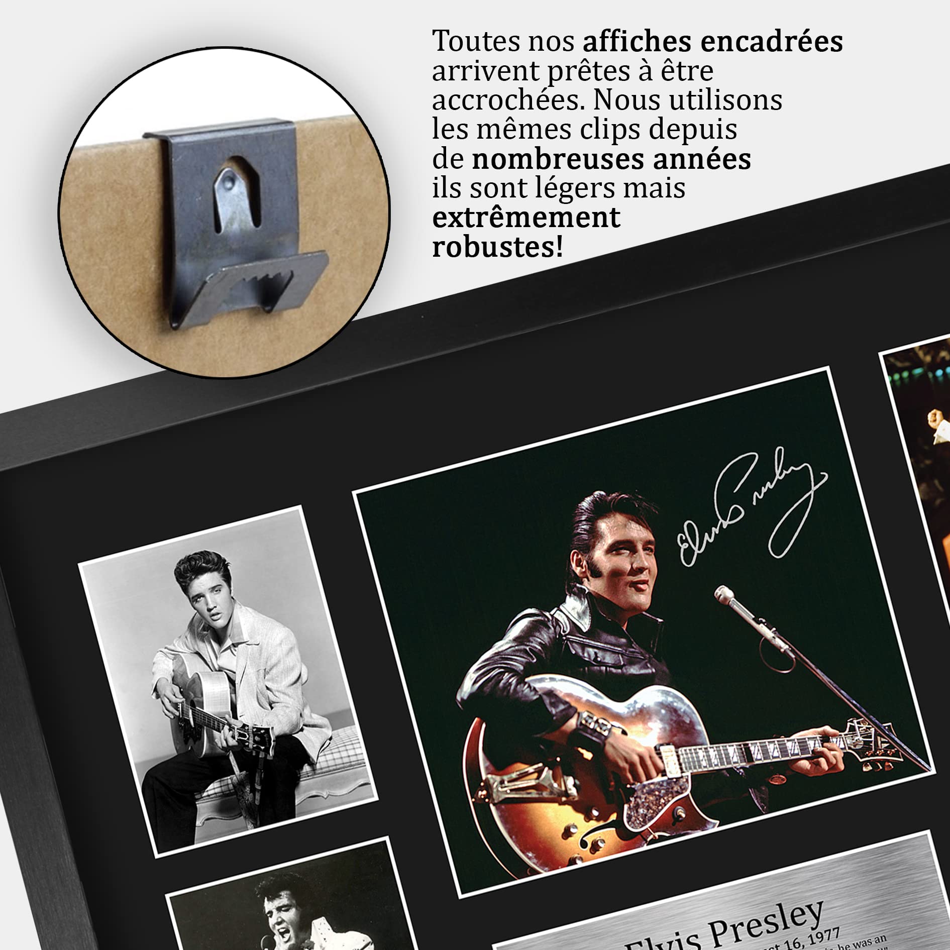 HWC Trading FR A3 Elvis Presley The King Cadeaux Imprimé Signé Autographe Photo pour les fans de musique - A3 Encadré