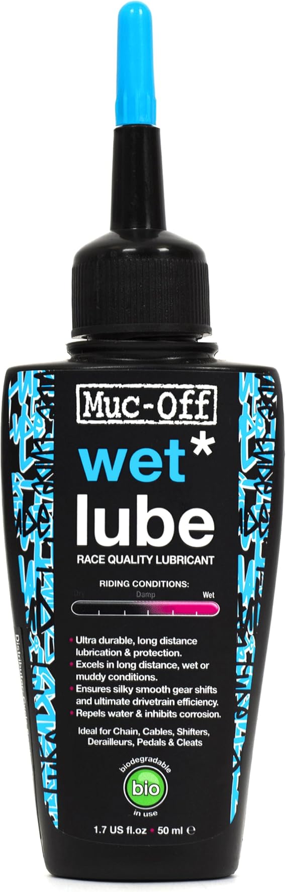 MucOff Wet Chain Lube, 50ml Bike Lube, Bike Chain Oil, Chain Wax for