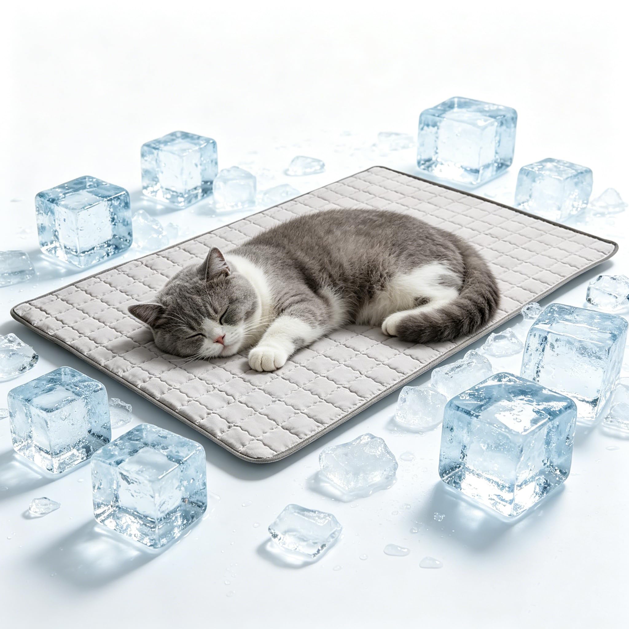 Dog Cooling Mat Durable Pet Cool Mat for Dogs Cats,Non Toxic Gel Self Cooling Pad for Large Dogs in Hot Summer, Washable Ice Silk Pet Cool Pad,Scratch-Resistant Non-Slip Waterproof (B, XL:110 * 80cm)