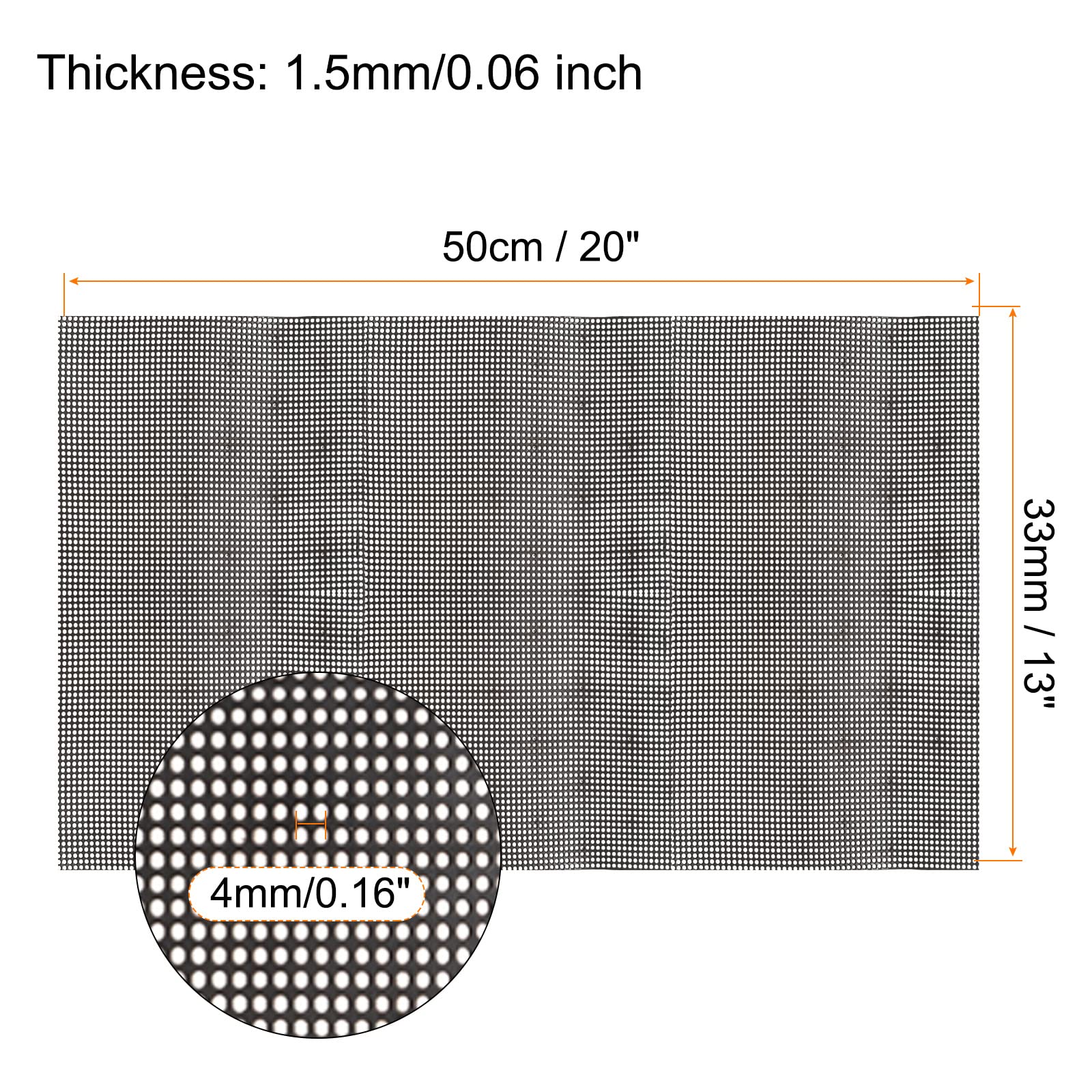 Fogli Di Tela Plastica 50x33cm - Foro 4mm, Per Ricamo E Uncinetto, Confezione 4 Pezzi - Foto 6
