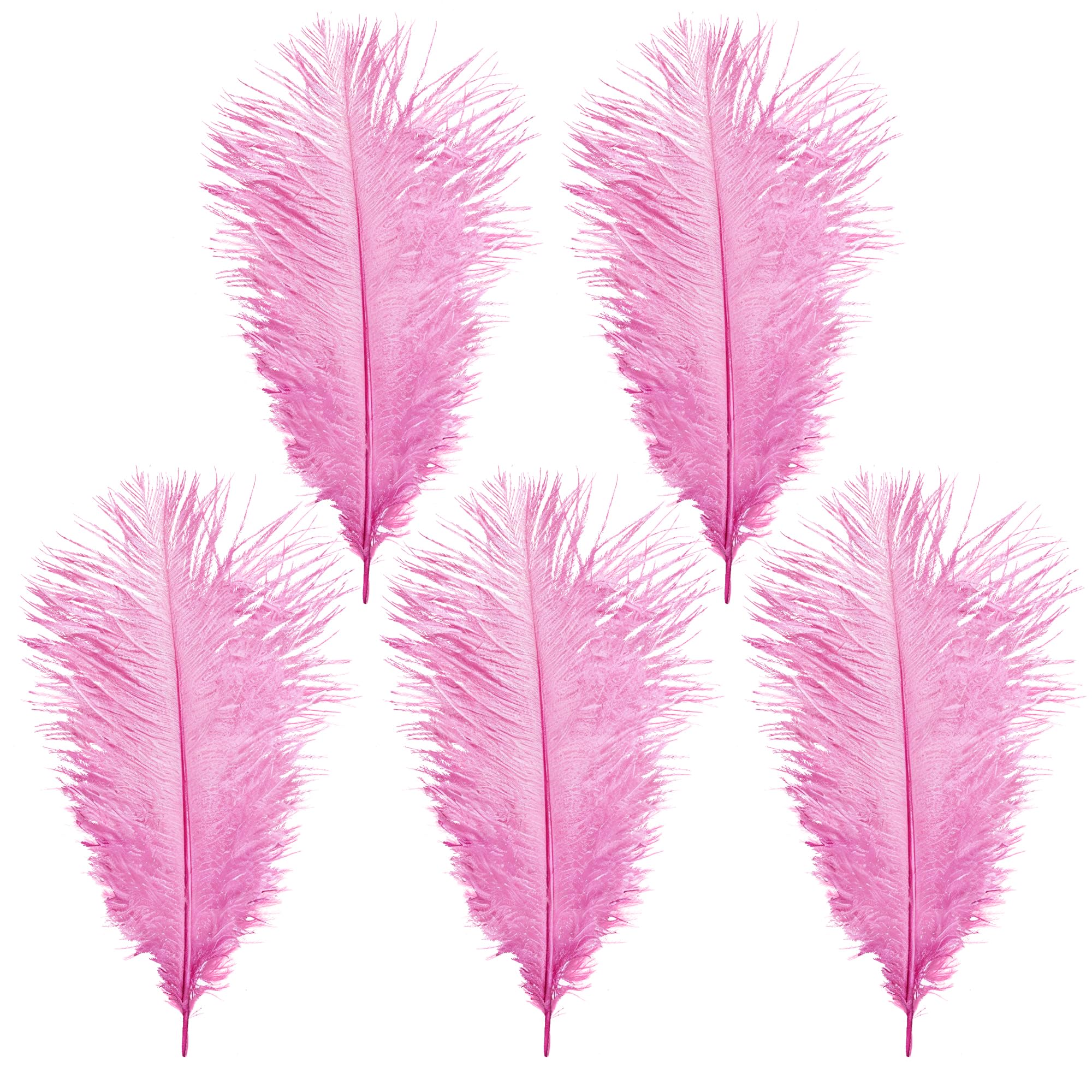 Trimming Shop 14-16inch(35-40cm) Baby Pink Ostrich Feathers Plume for Wedding Table Centrepieces Home Decoration Decorating Costumes Headdresses Showgirl Spadones, Pack of 5 — image 1