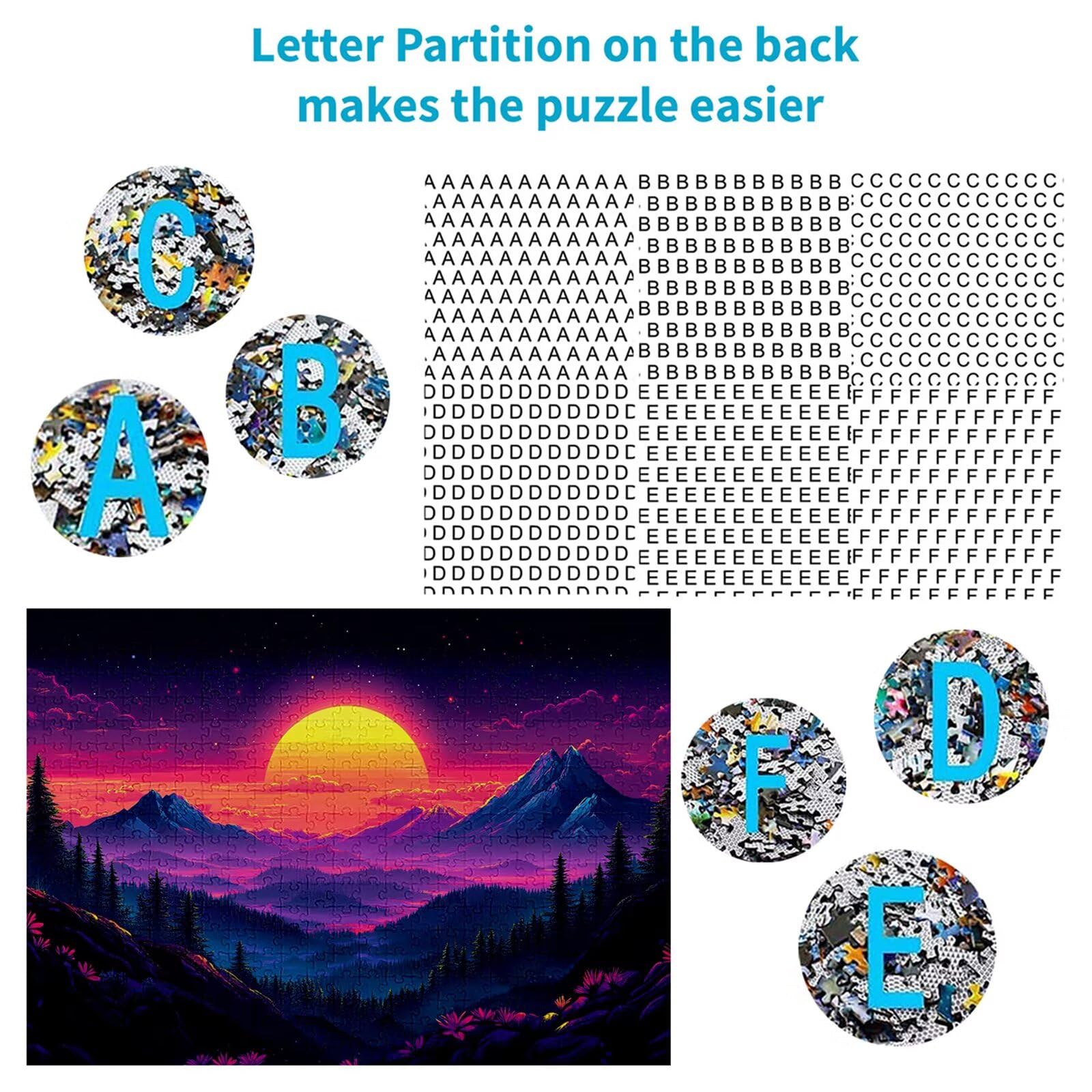 Puzzle 4000 elementów górskie puzzle dla dorosłych księżyc 141 x 87 cm unikalne rzemiosło klasyczne 3D drewniana układanka do rodzinnych gier aktywnych, układanka zrób to sam do dekoracji ścian domu