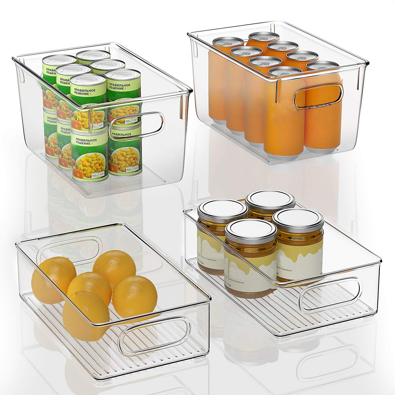 Acan Tradineur Organizer Per Frigo – Confezione 4 Cassetti In Plastica Trasparente, 15x23x37 Cm, Senza BPA, Prodotto In Spagna - 2