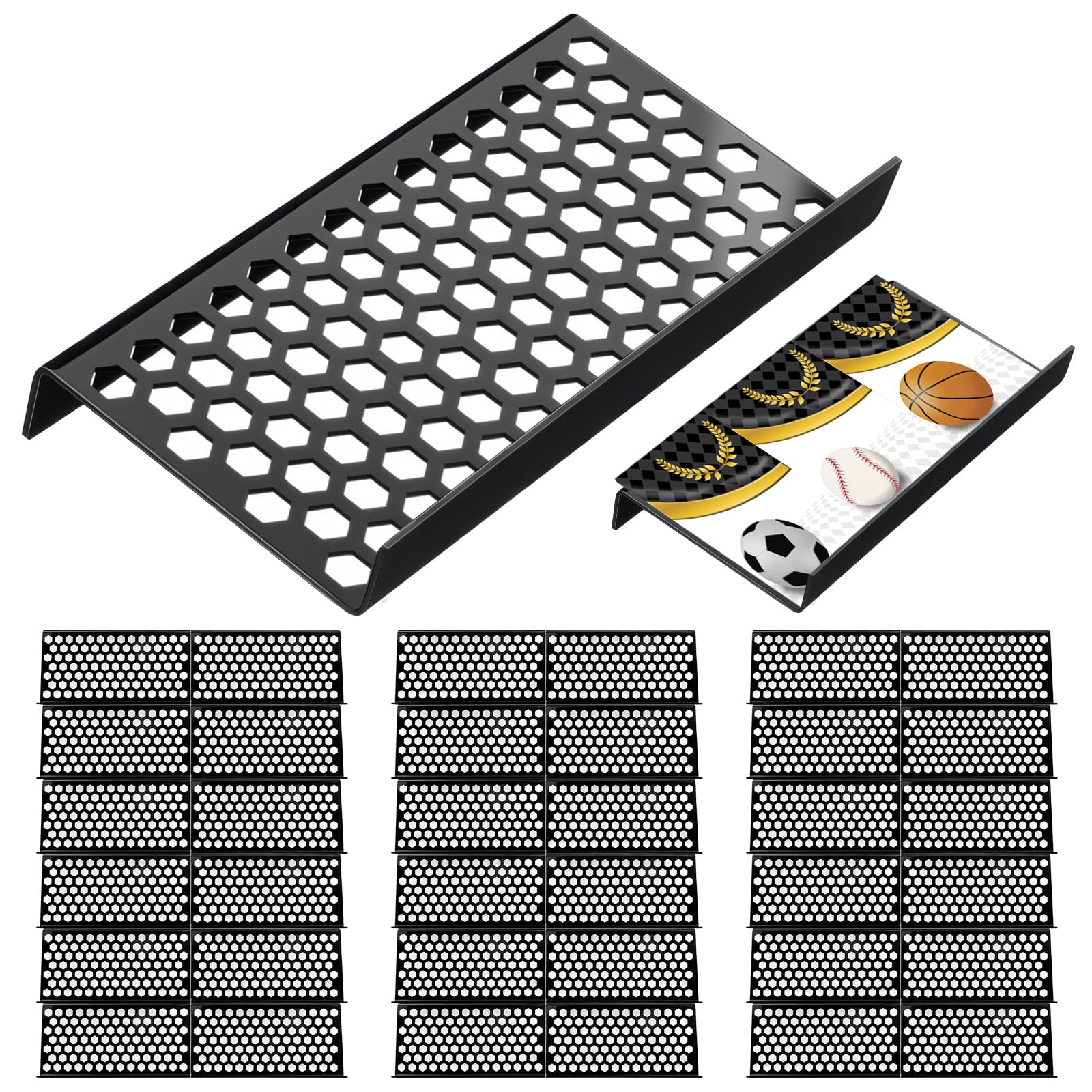 Yalikop 36 Pcs Trading Card Risers for Display Case, Honeycomb