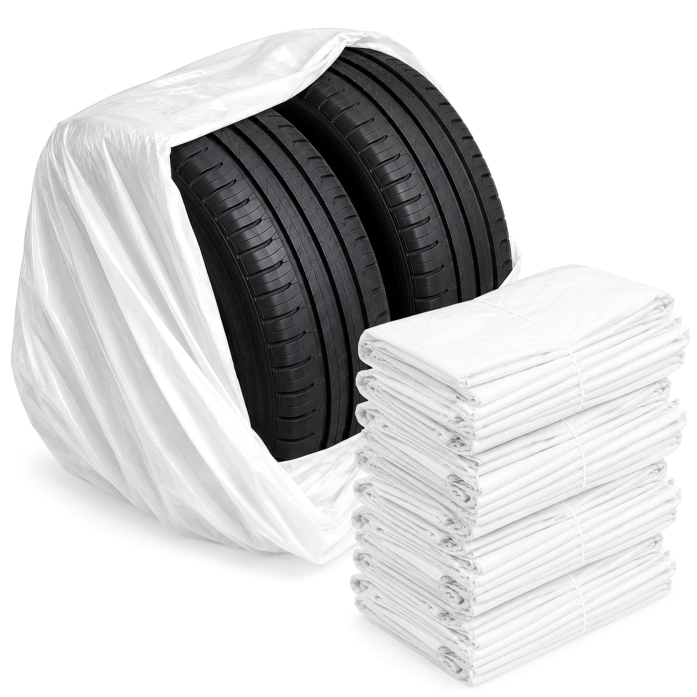 Stix Sacs à Pneus XXL 500 pièces 1000×1000 mm en LDPE Résistant Jusqu’à 22” pour Stockage et Transport Roues Voiture