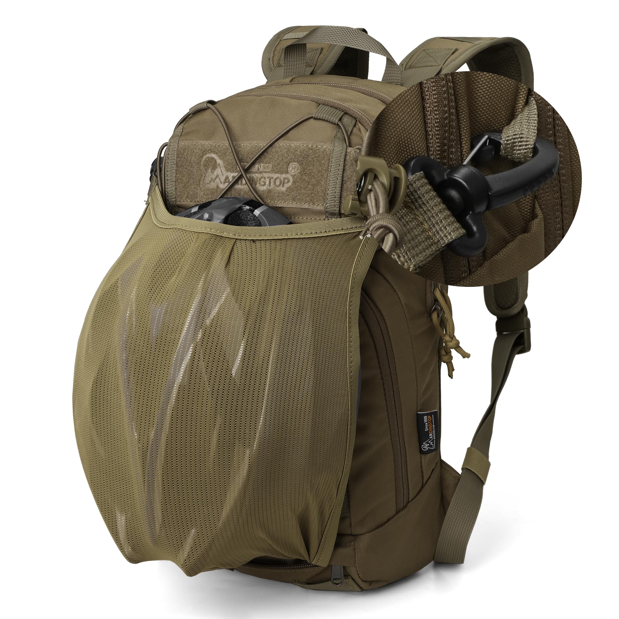 Mardingtop 15L Zaino da Bicicletta per Donne e Uomini Zaino da Escursionismo con Pannello Dorsale in Mesh Traspirante Piccolo Zaino con Sistema MOLLE e Supporto per Casco per Ciclismo, Escursionismo