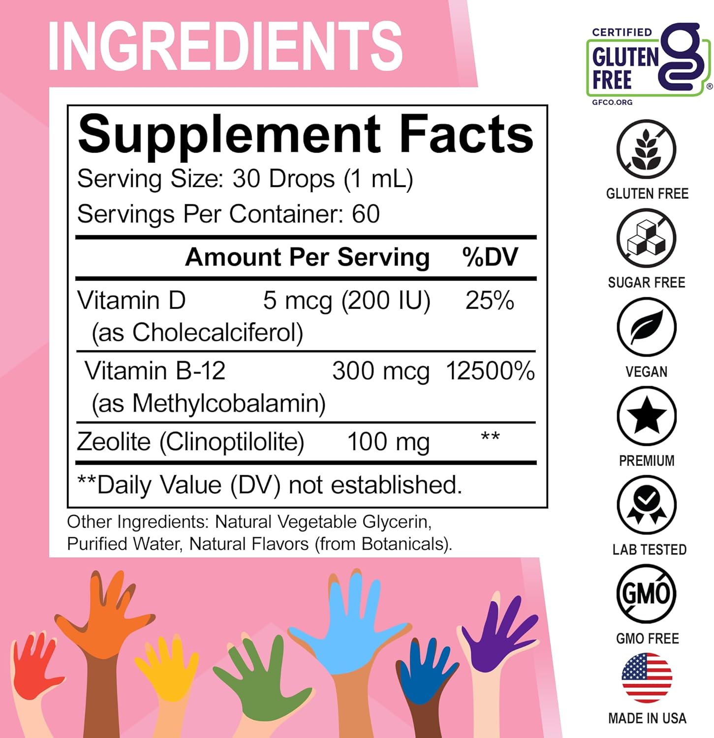 Zeolite Detox for Kids Lingo Drops - Natural Lingo Zeolite Drops for Kids Methylated B12 & D3 Advanced Clinoptilolite - Pure Extra Clinoptilolite Leap Liquid Detox Body Cleanse Supplement Ages 3+, 2oz - Image 6