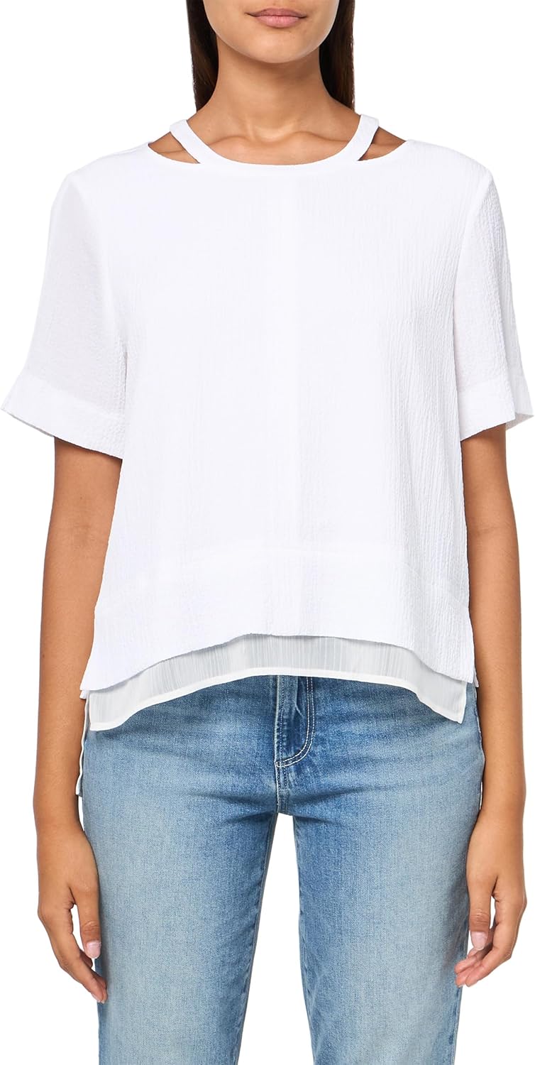 DKNY Women's Casual Relaxed Fit Short Sleeve Top