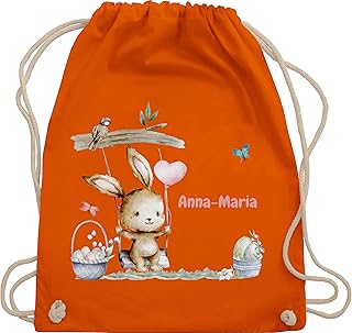 Geschenk mit Namen personalisiert by Shirtracer - Turnbeutel Rucksack personalisiert - Ostergeschenke Ostern - Hase Süß Ki...