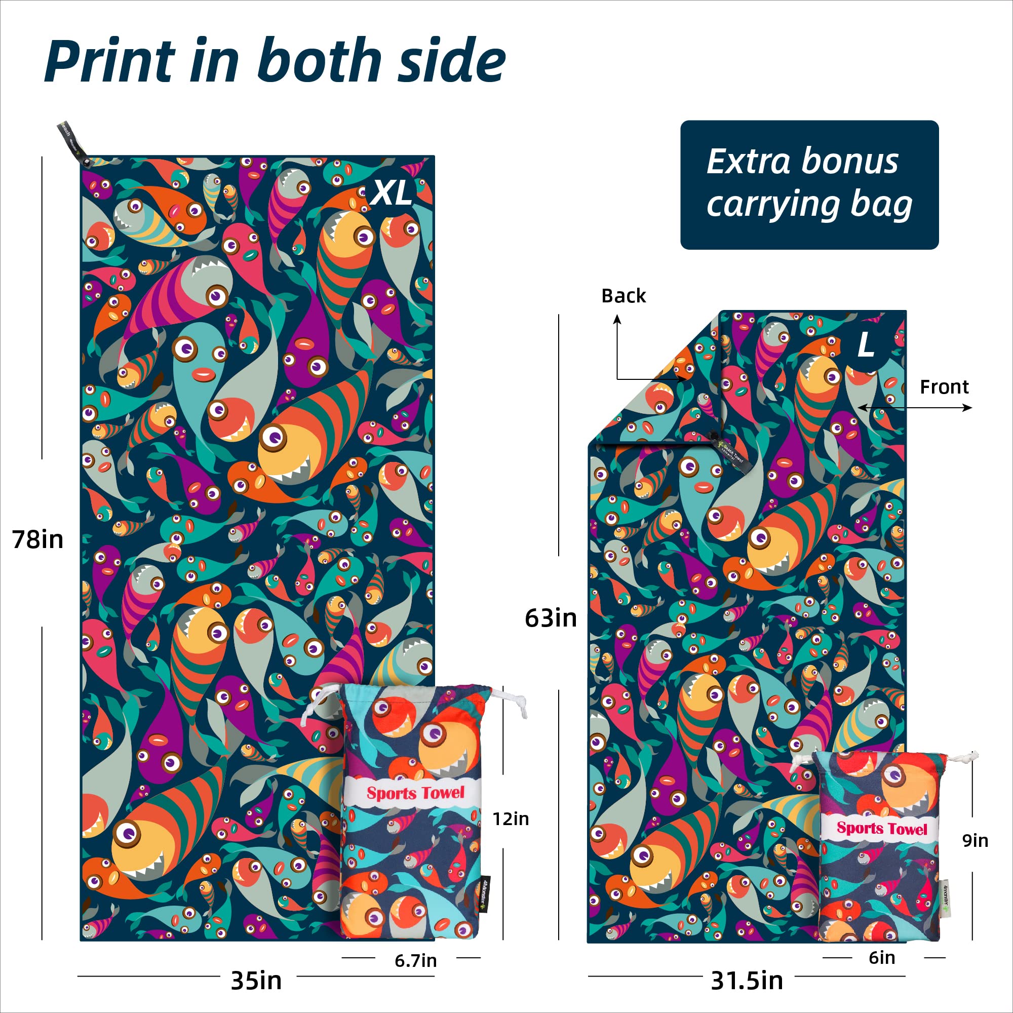 Grande Serviette De Plage XXL Loutre Mignonne - Séchage Ultra Rapide, Absorbante Et Légère - 76 X 129 Cm
