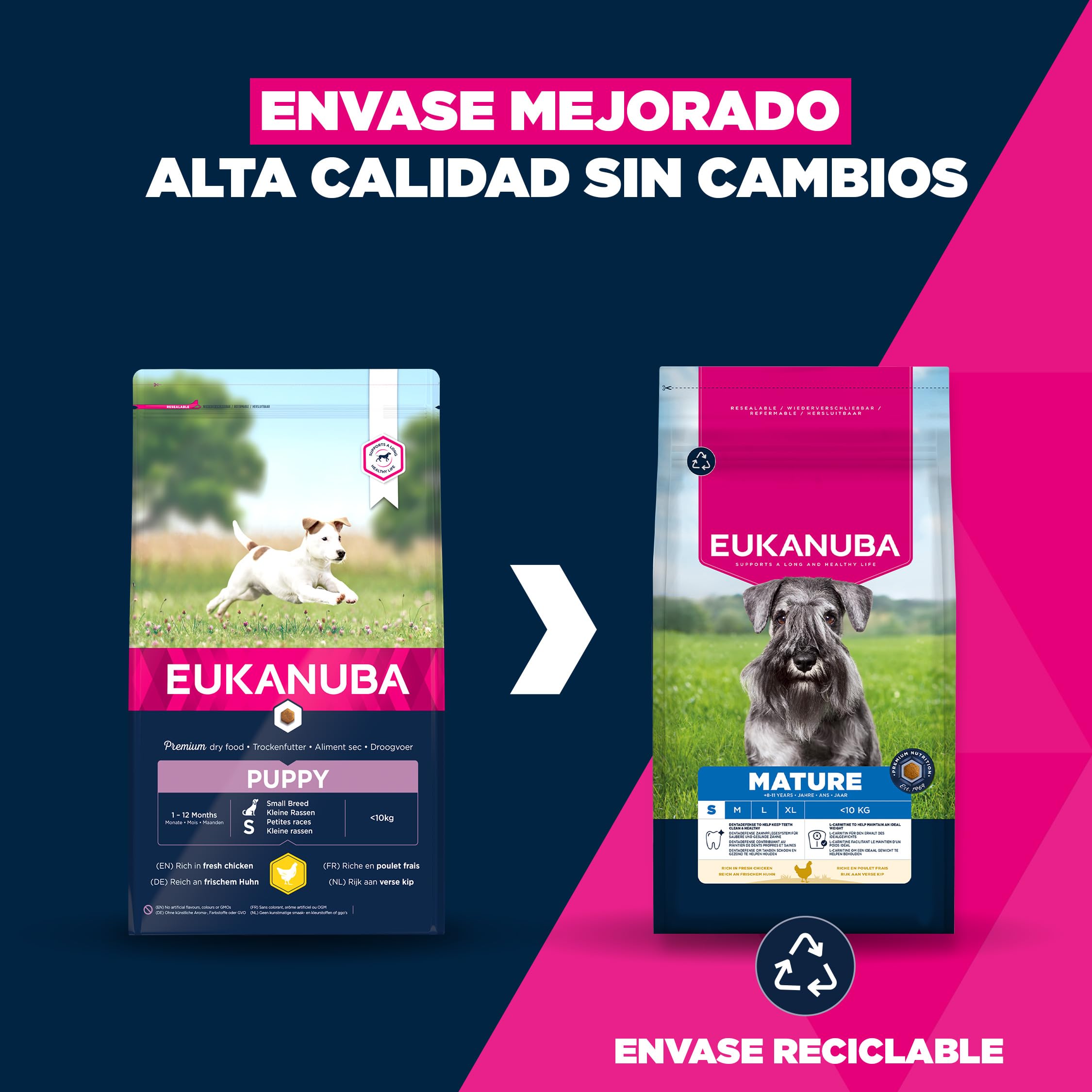 Eukanuba, alimento seco para Perros con Pollo Fresco para Razas pequeñas - Alimento seco Premium para Perros Maturos, 7,5 kg