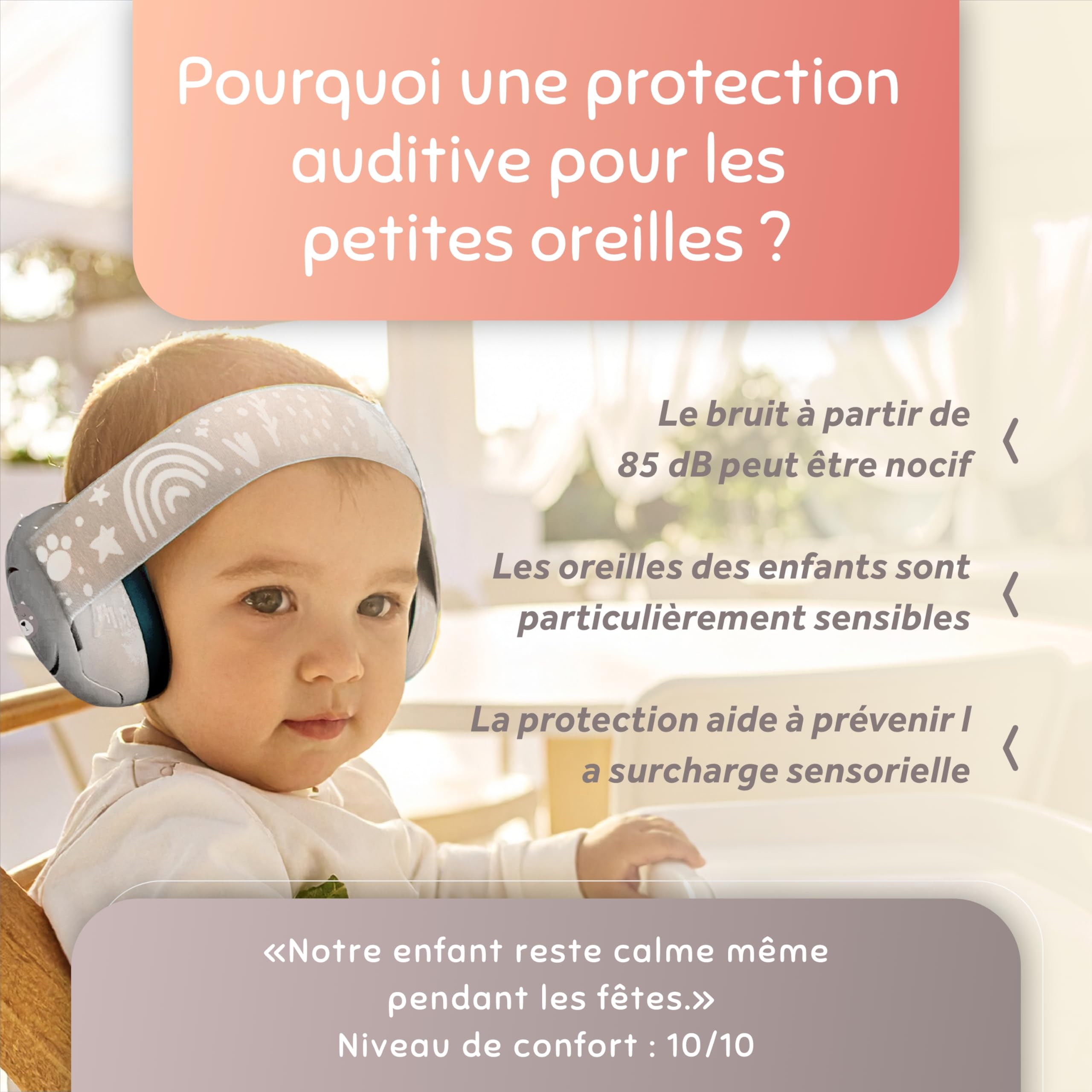 Schallwerk ® Mini+ Casque Anti Bruit Bebe - Protection Auditive de 0 à 36 Mois - Casque Anti-bruit pour Enfant & Bébé - Certifié CE - Protection Anti Bruit Enfant, Avion