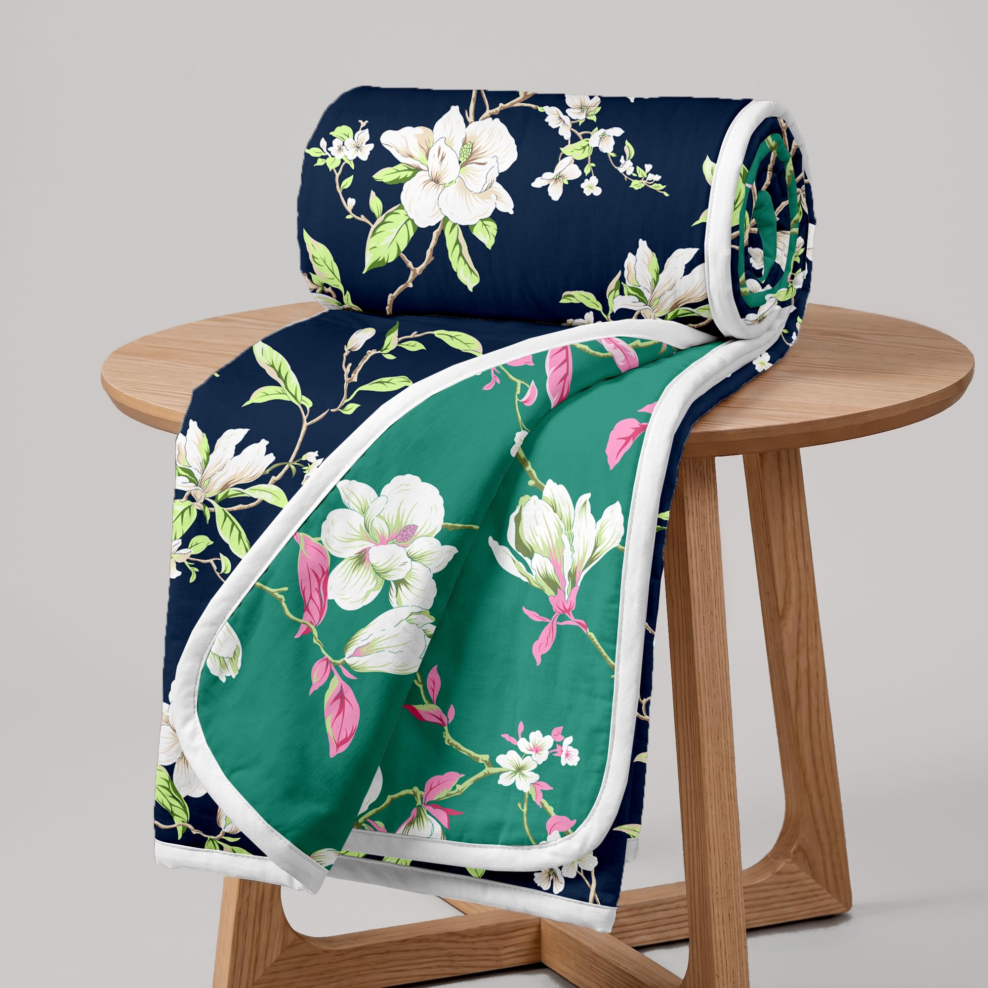 Divine Casa 120 GSM Polyester Reversible Lightweight Printed Single Be
