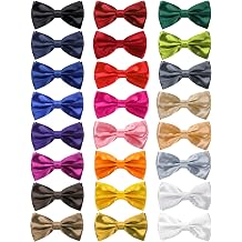 24 Pack Pre Tied Bow Ties, Solid Color Mens Bow Tie for Boys, Adjustable Clip On Bow Ties for Men, Boys Costume, Wedding Celebration, 24 Colors