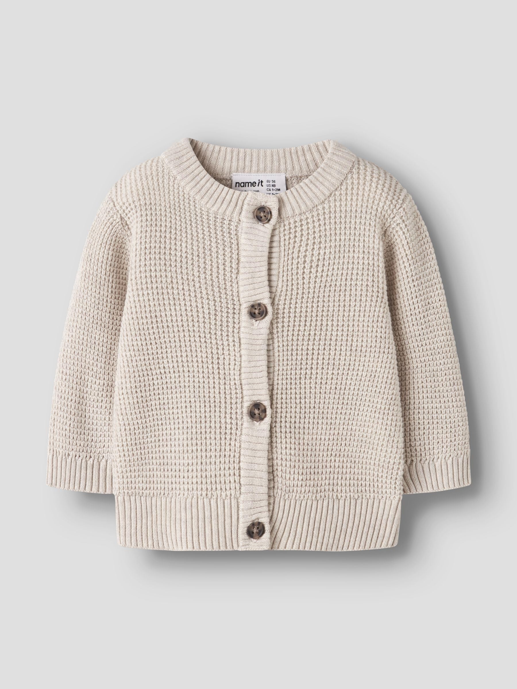 NAME IT Cardigan en Maille en Maille gaufrée
