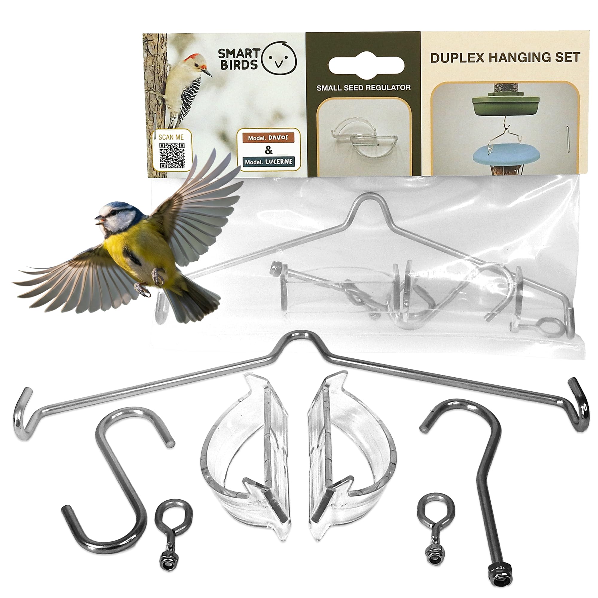 Swissinno Duplex Connector - Vertical Link for 2 Hanging Bird Feeders