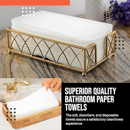 Miniatura 3 de Supreme Select Toalla de mano con sensación de lino, toallas de papel desechables como tela de invitados, suave y absorbente, servilleta de papel