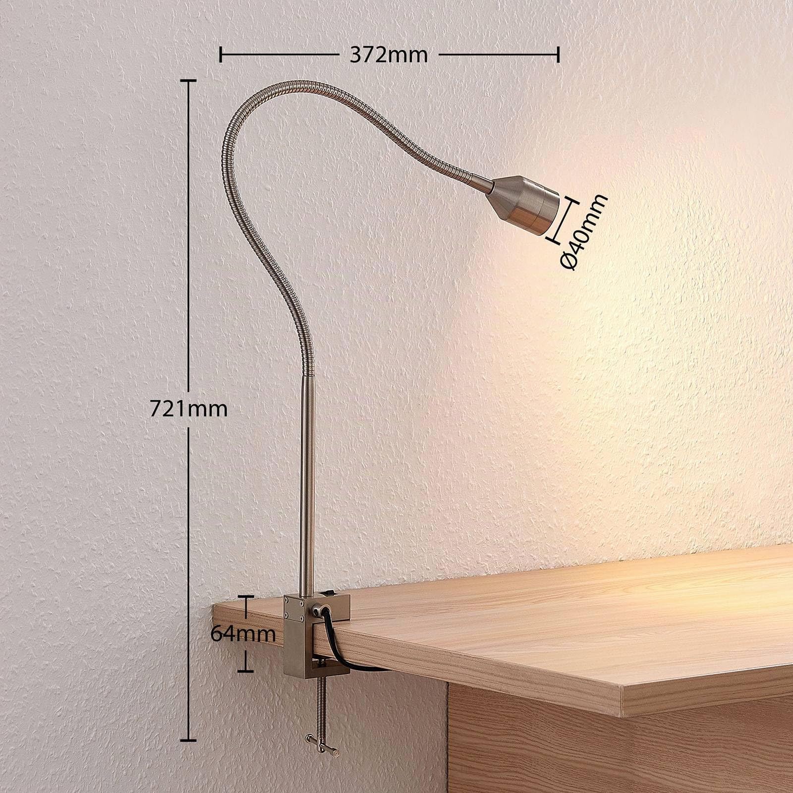 LED Lámpara de pinza 'Hanilo' (Moderno) en Gris hecho de Aluminio e.o. para Salón & Comedor (1 llama,) de Lindby | lámpara de mesa, lámpara de mesa, lámpara de lectura
