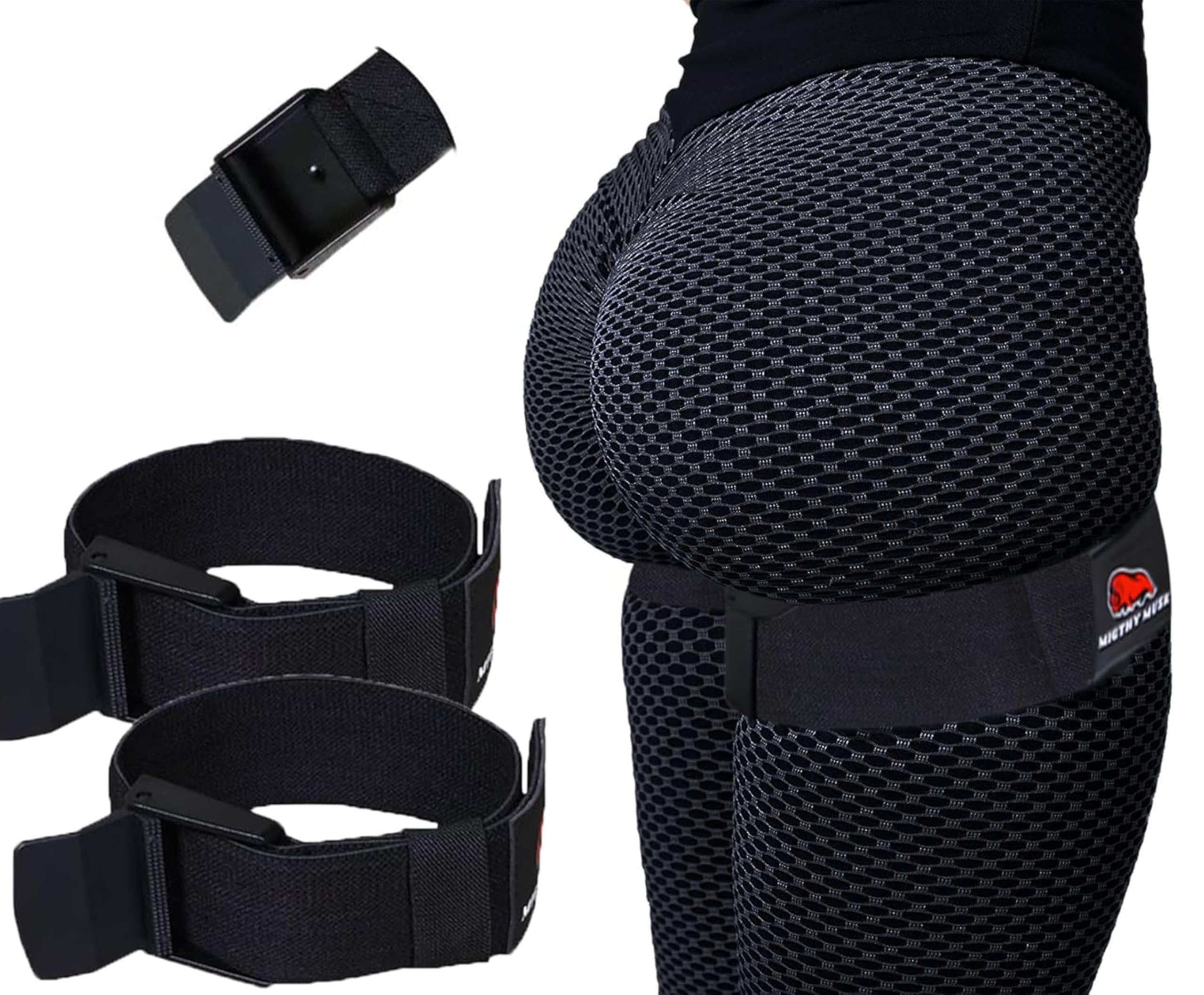 MIGHTY MUSK BFR Occlusion Band for Women with 8-Week Guide for Legs Glutes & Hip Building, Blood Flow Restriction for Workouts Best Fabric Resistance Loop Tone & Lift Your Butt, Squat, Thigh & Fitness