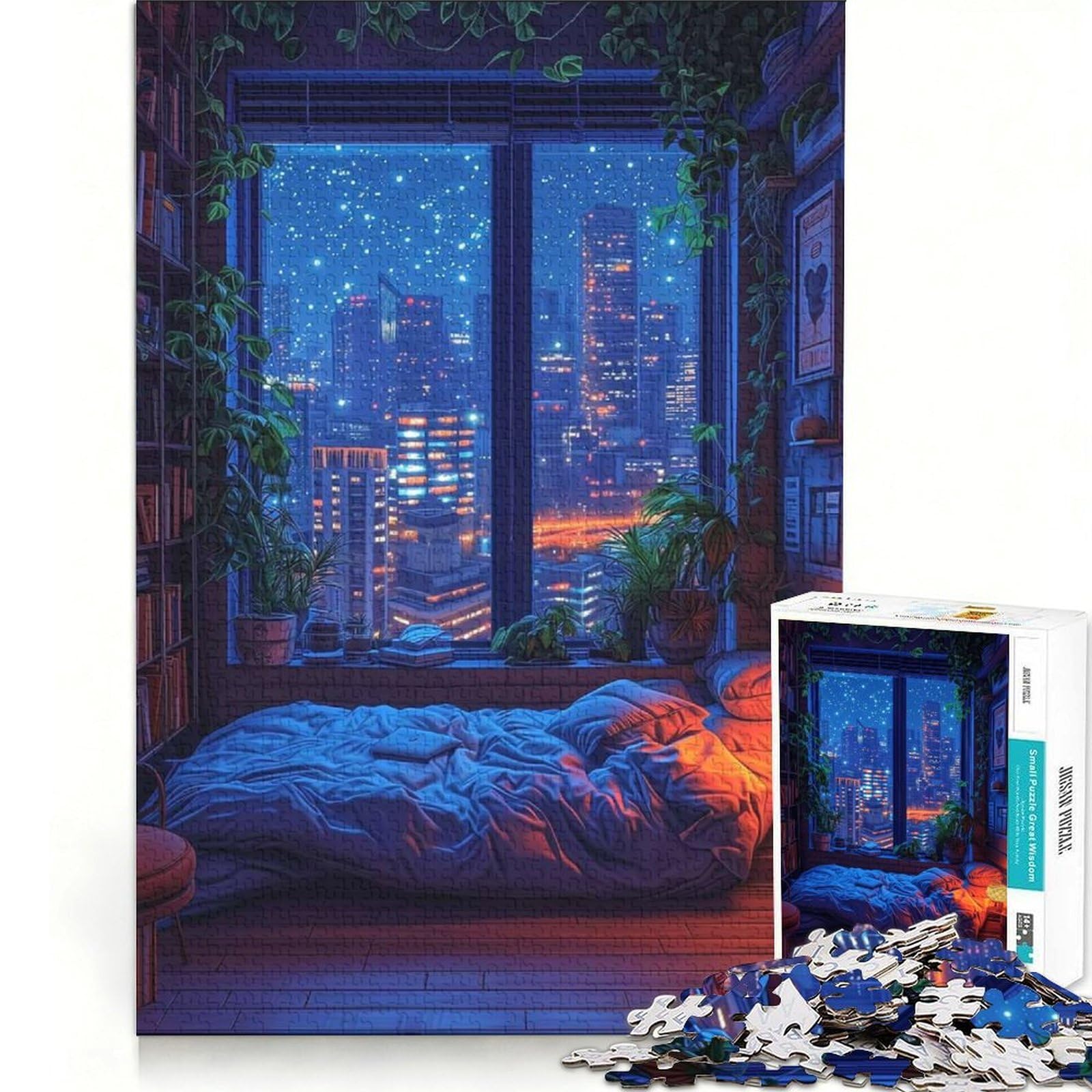 Teenager Jigsaw Puzzles 1000 Pieces Lofi Vibes Mood Family Game Fun at Home Activities Birthday Present,Travel Gifts 50x75cm