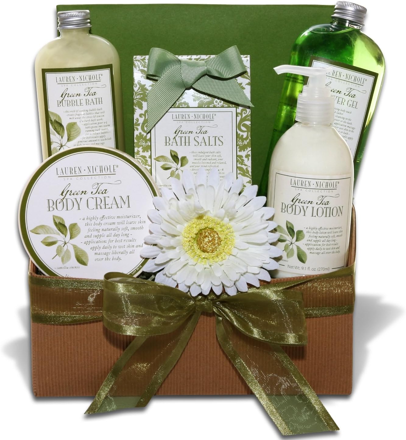 Alder Creek Gifts Green Tea Spa Gift Basket. Home & Kitchen