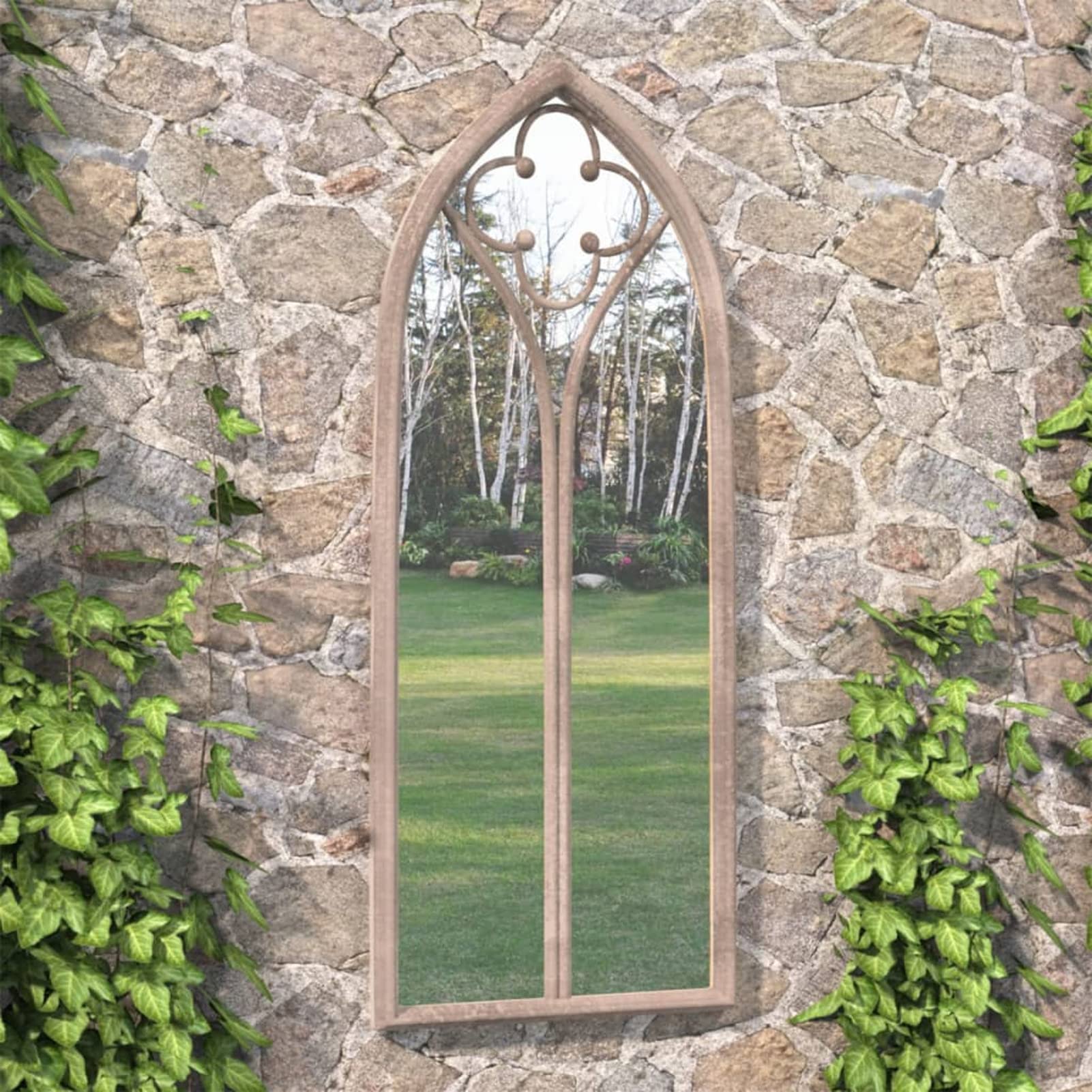 Tidyard Miroir de Jardin Fer pour Utilisation Extérieure avec Aspect Antique - Bon Choix de la Décoration de la Jardin