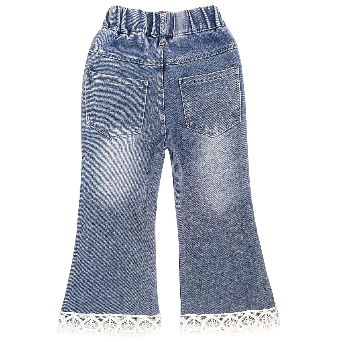 Peacolate 3-10 Ans Petites Grandes Filles Printemps Automne Pantalons en Jean brodés pour Enfants