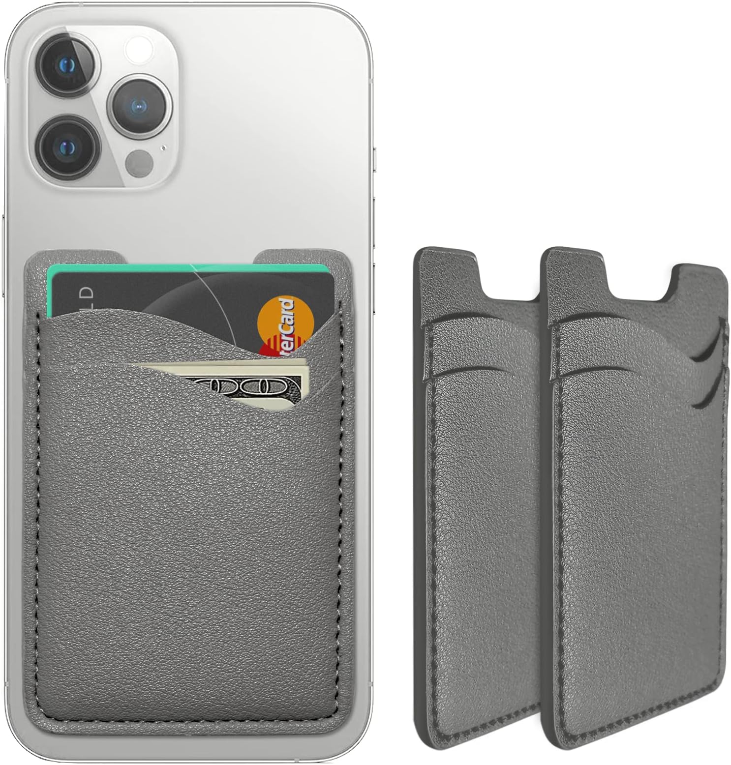 Wallet Slim Adhesive Phone Card Holder Phone Back Pocket Stick-on - Foto 10