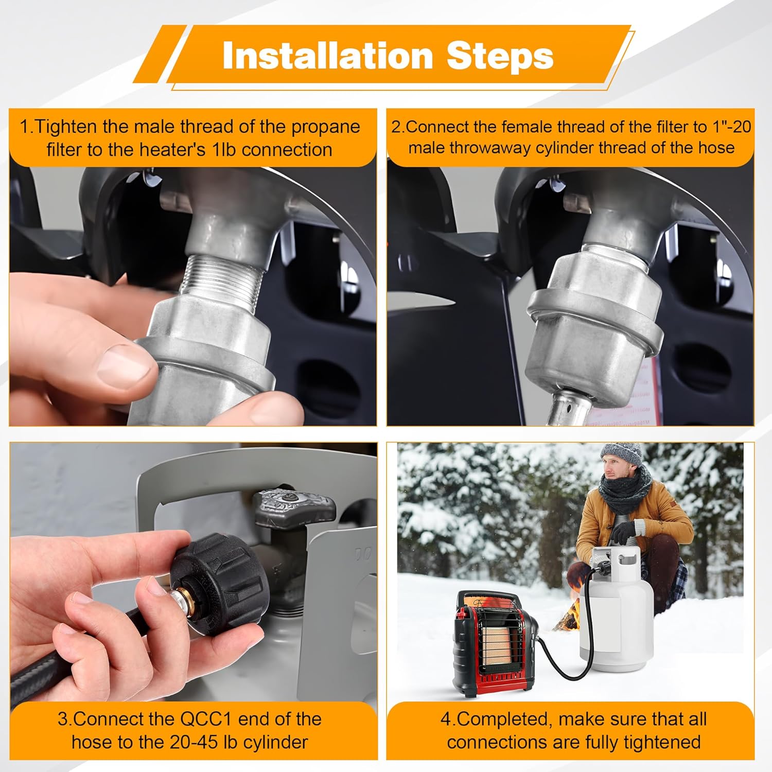 Hohean Propane Fuel Filter F273699 with 6FT Propane Adapter Hose Compatible with Mr heater Buddy/Big Buddy Propane Heater, F273699 Assembly Replacement with Hose for Tank and Gas Grill