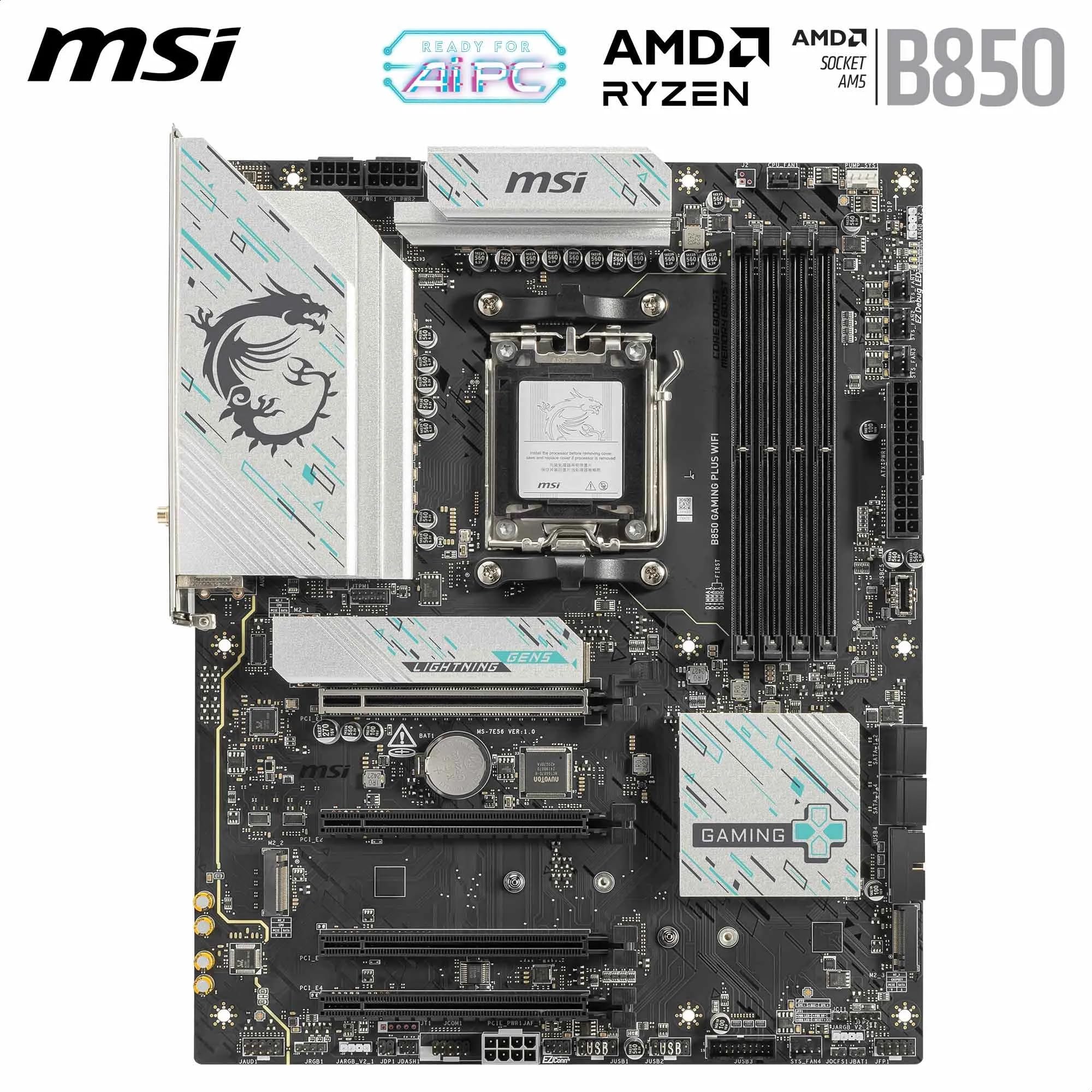 MSI B850 Gaming Plus WiFi Mainboard - ATX Für AMD Ryzen 9000/7000 Mit DDR5 Und PCIe 5.0