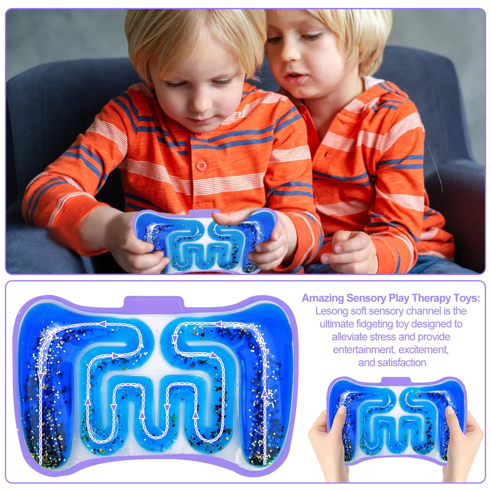 Fidget Toys – Pierre Sensorielle En Silicone Pour Adultes, Paquet De 6, Texturée Pour L'autisme Et Les Enfants, Apaisant, Anti-Stress, Cadeaux Pour Enfants / Jouet Anti-stress