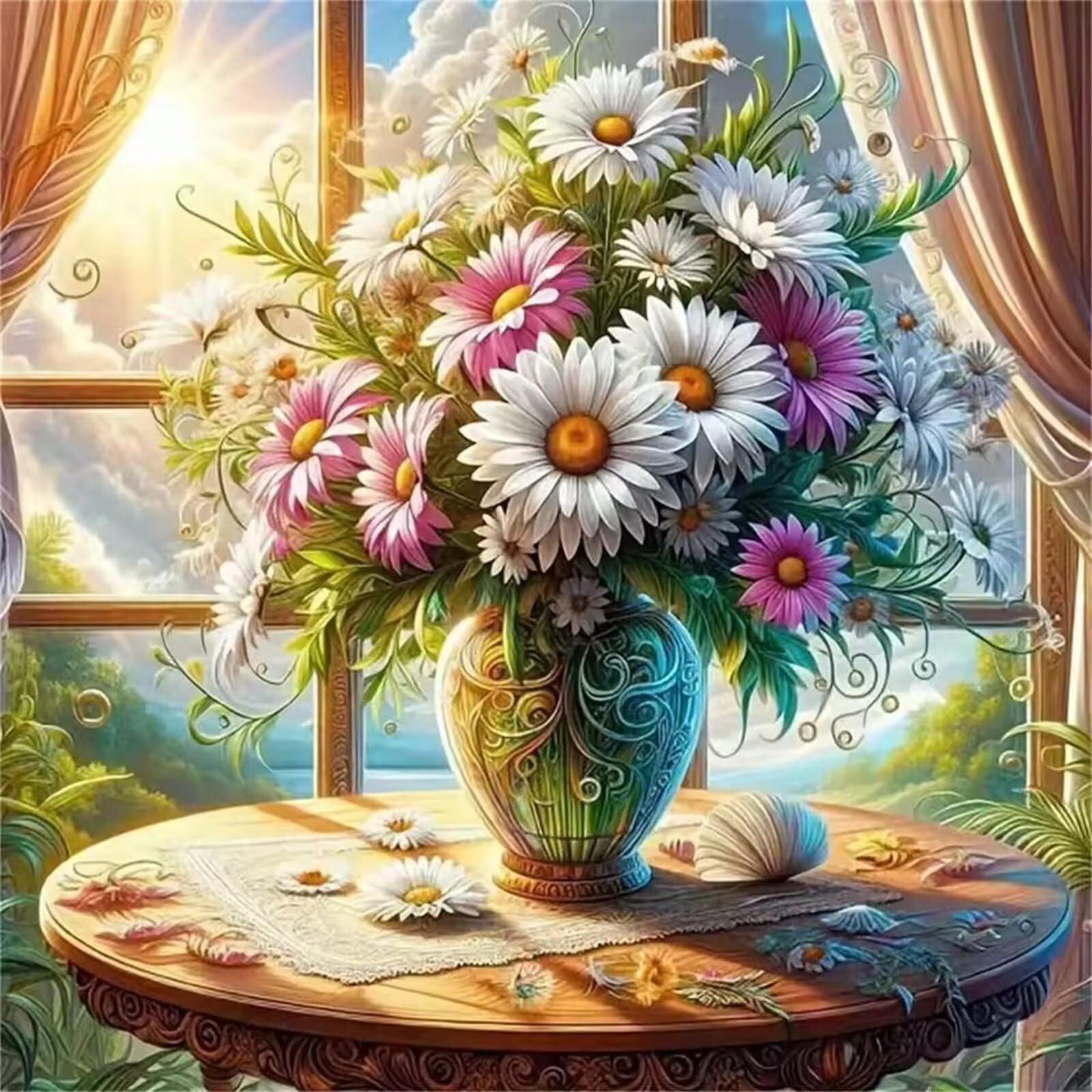 Puzzle 1000 elementów bukietu słońca dla dorosłych, klasyczne puzzle Jigsaw 65 x 65 cm, gra zręcznościowa dla całej rodziny, kolorowe układanie puzzli, dekoracja domu