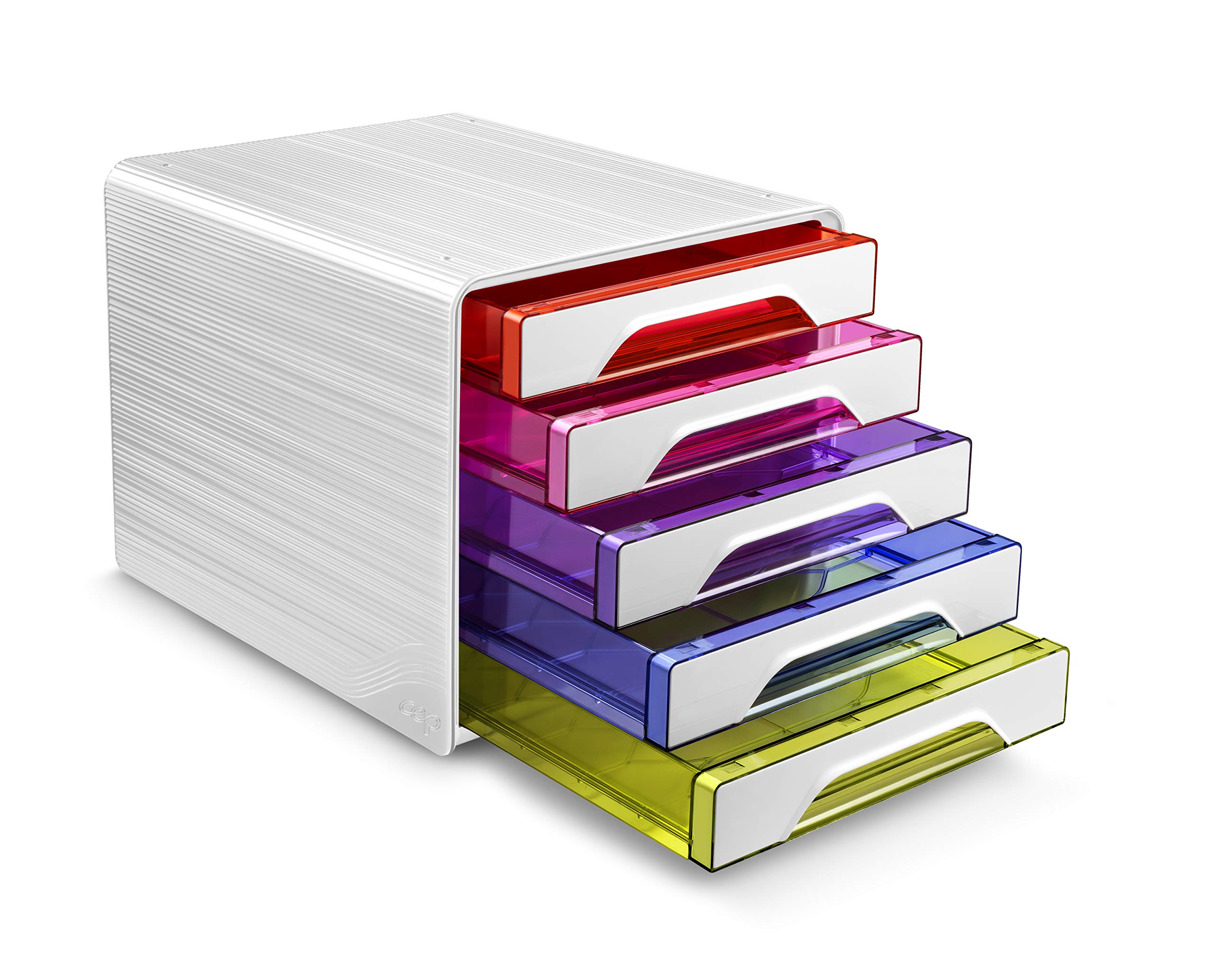 CEP Bloc de classement Module Organisateur 5 tiroirs Rangement documents Bureau Smoove Happy Multicolore